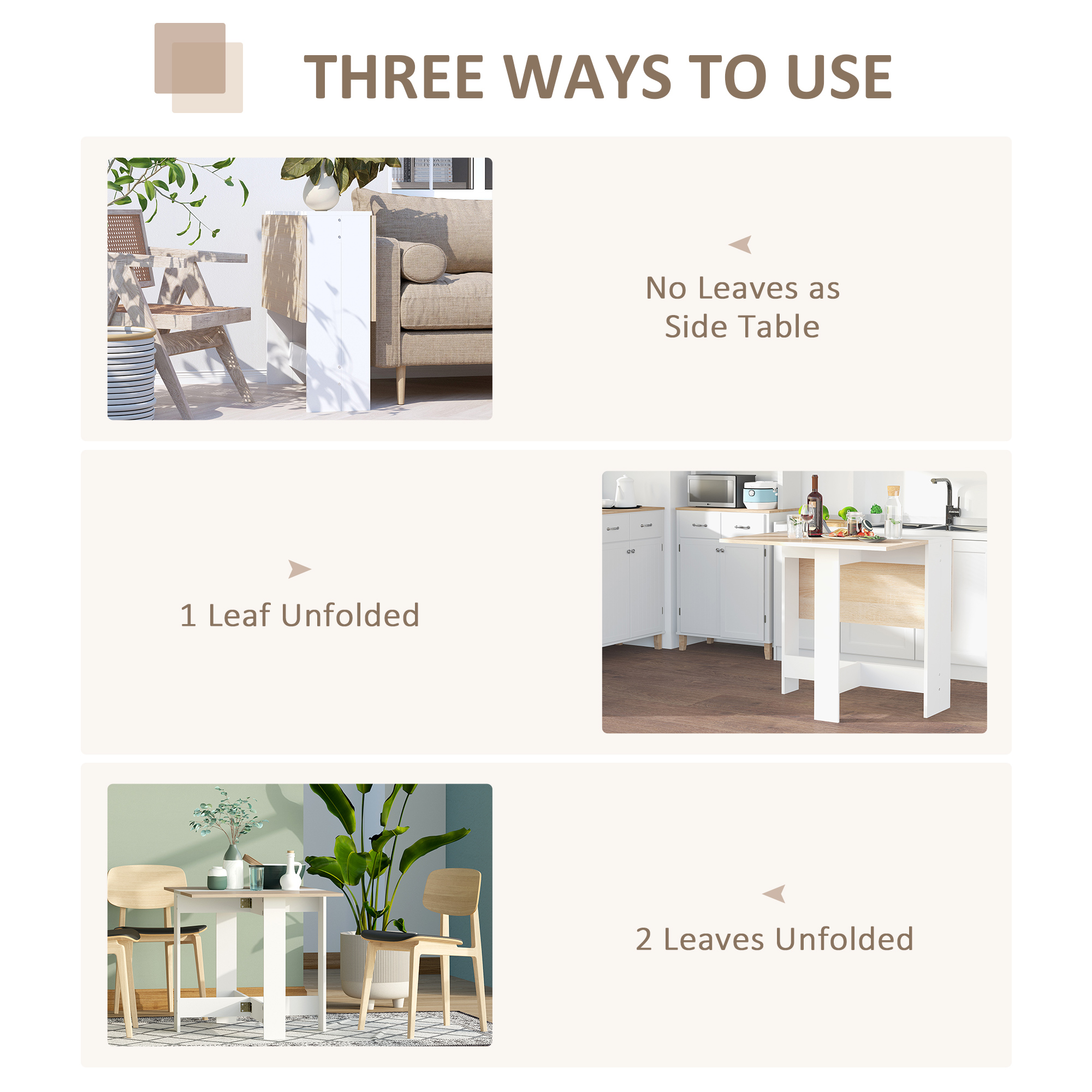  masa de pranz moderna, stejar alb, 103x76x73.5cm [3]