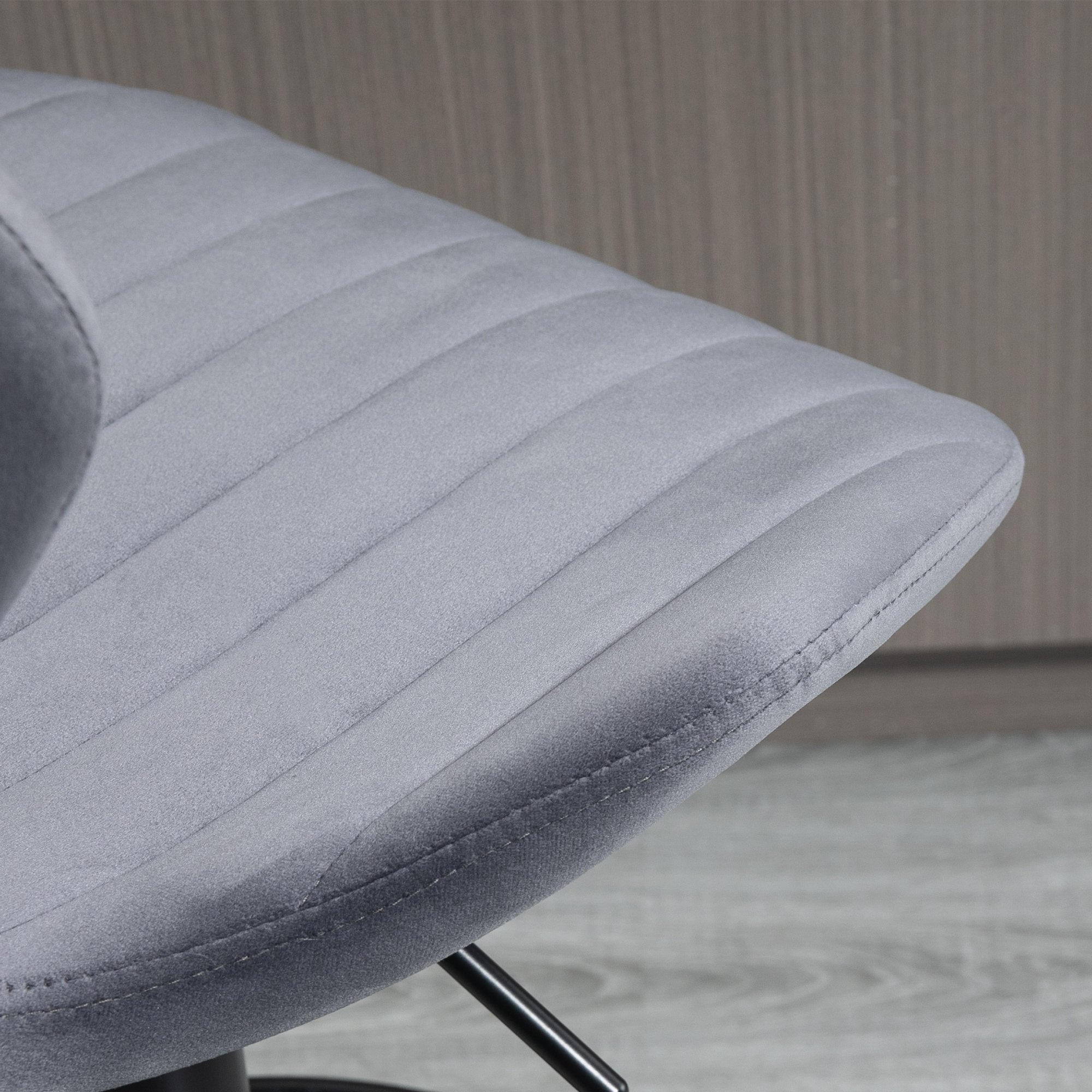  Set 2 Scaune Bar - Negru Catifea, Reglabile & Cu Spatar [8]