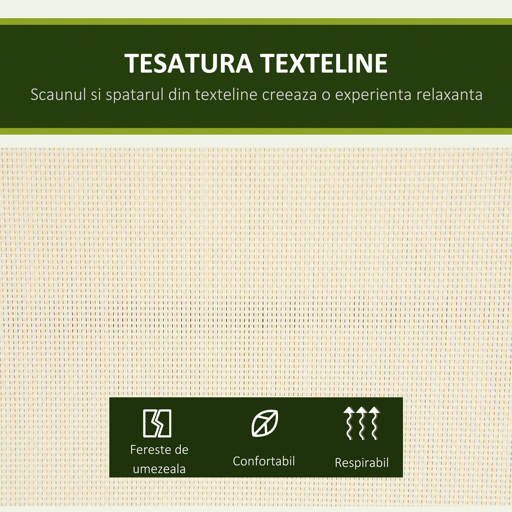  Balansoar cu 2 Locuri de Gradina pentru Exterior, 140x118x162cm Bej [5]