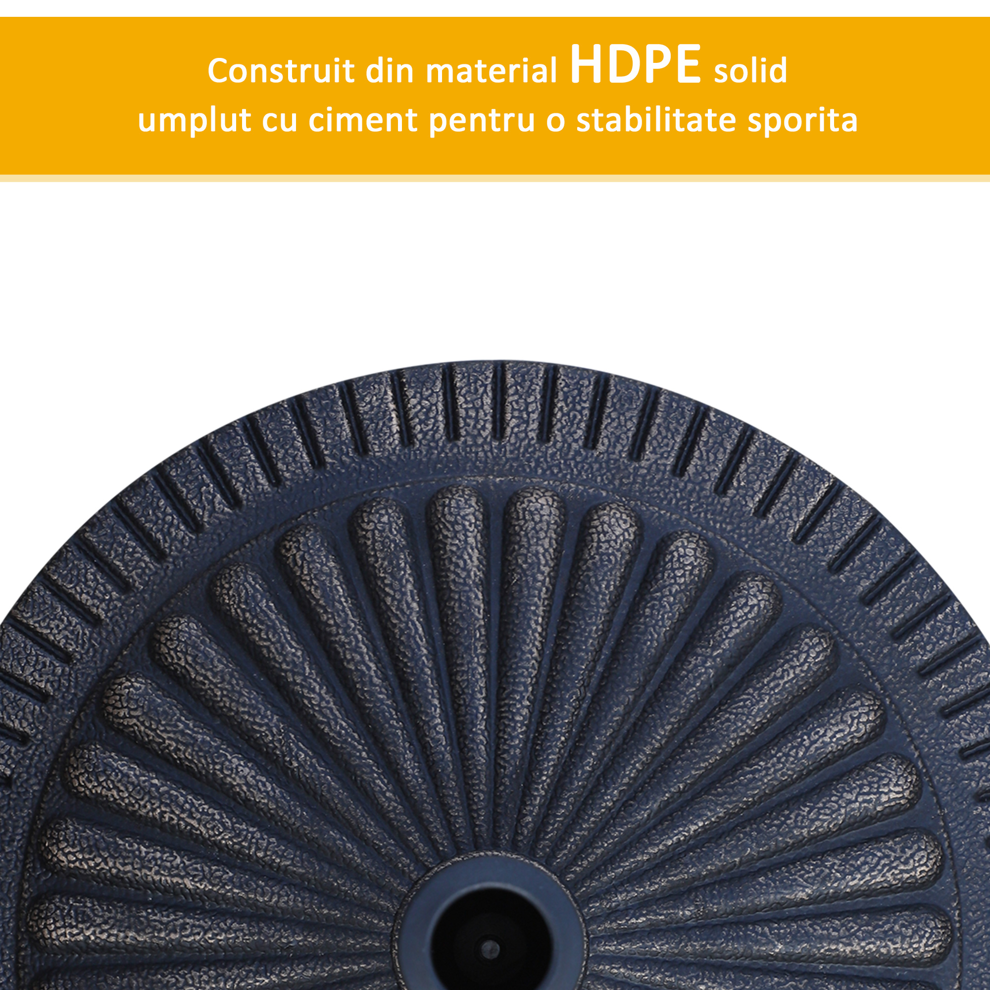  Baza pentru Umbrela de Soare Diametru 3,8-4,8cm Desen Floral cu Manivela Greutate 15kg de Gradina Rasina 49x32cm [4]