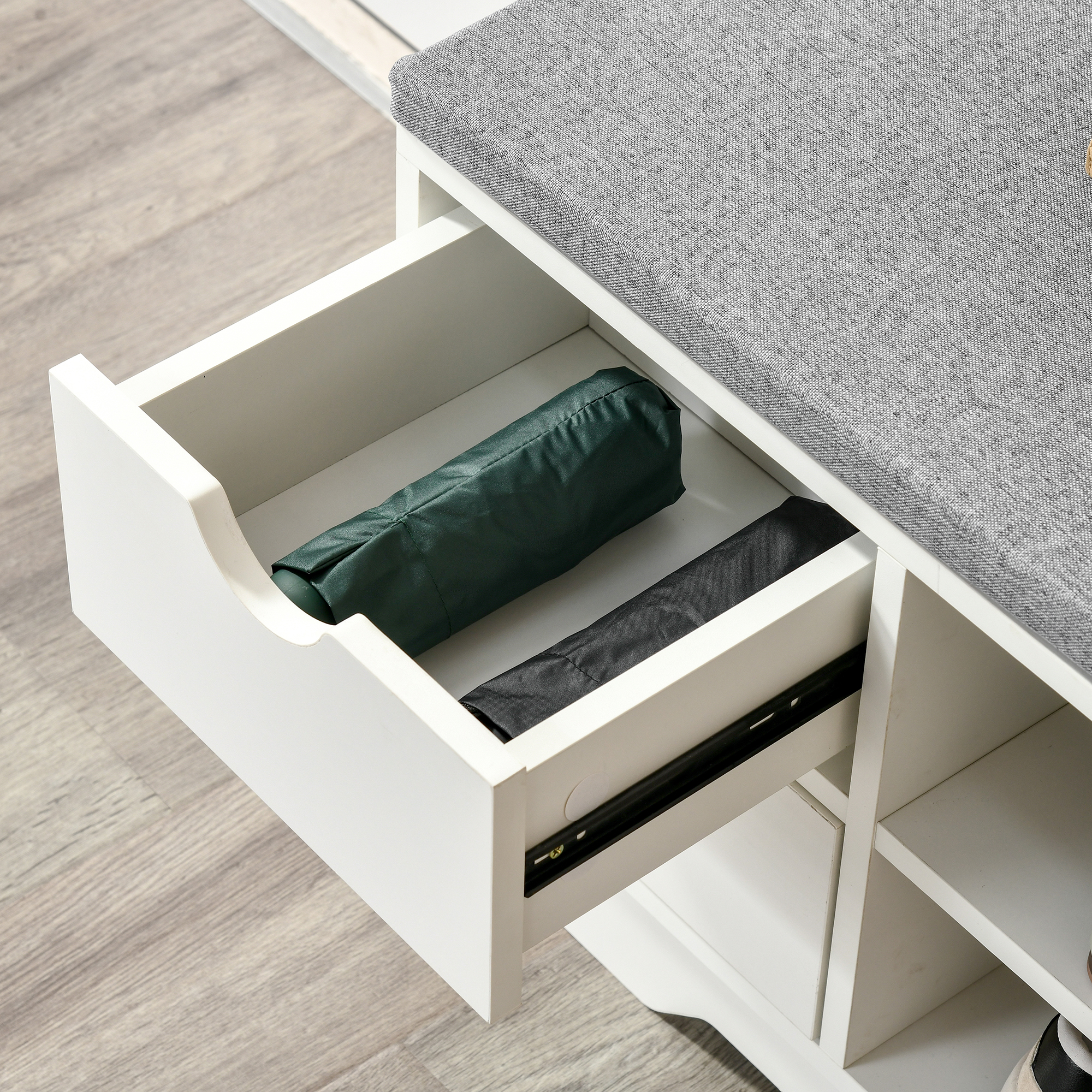  Suport de Pantofi Economie de Spatiu Bancuta Suport de Pantofi din Lemn Alb Mobila Suport de Pantofi [7]