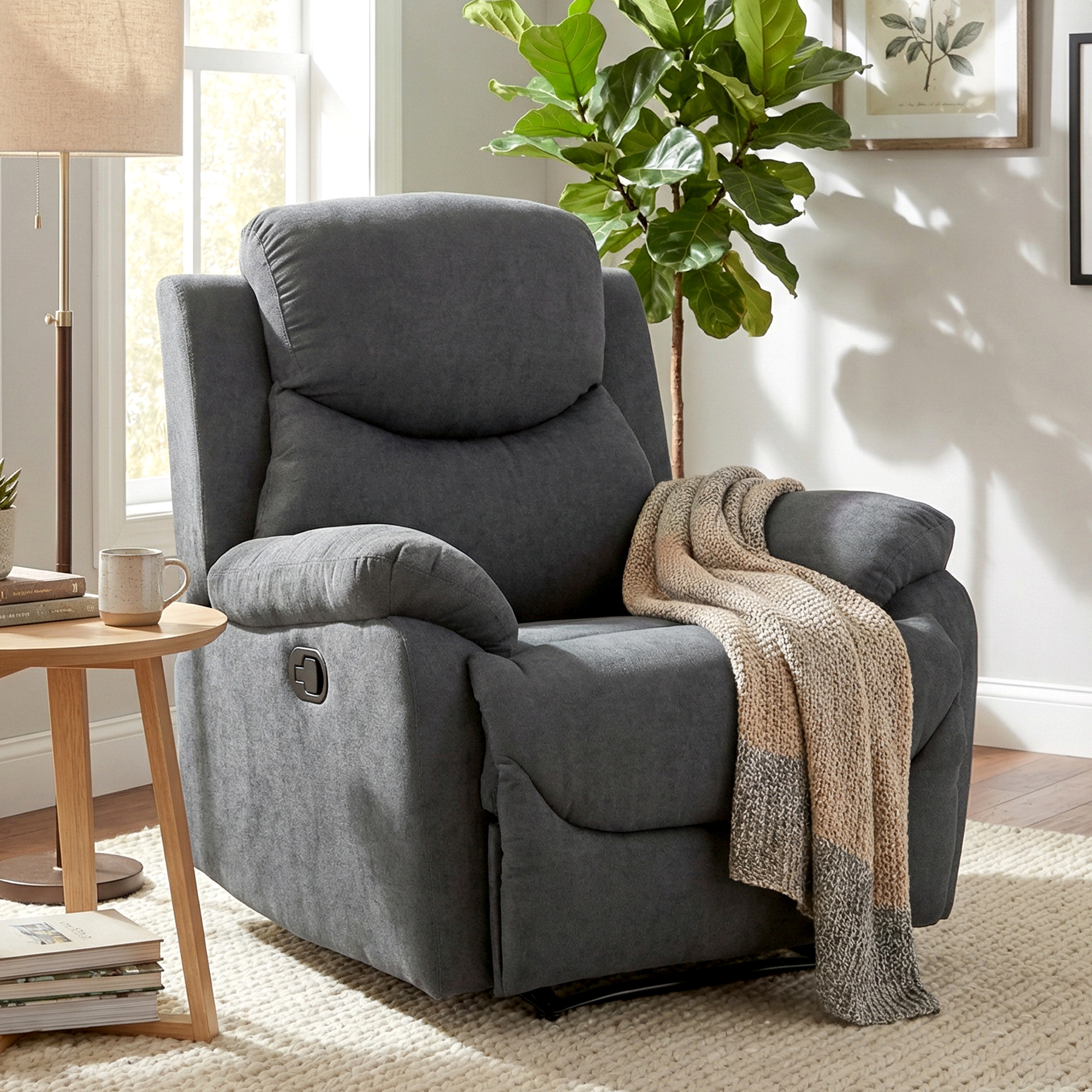  Fotoliu Relax - In Gri, Rabatabil cu Suport Picioare [7]