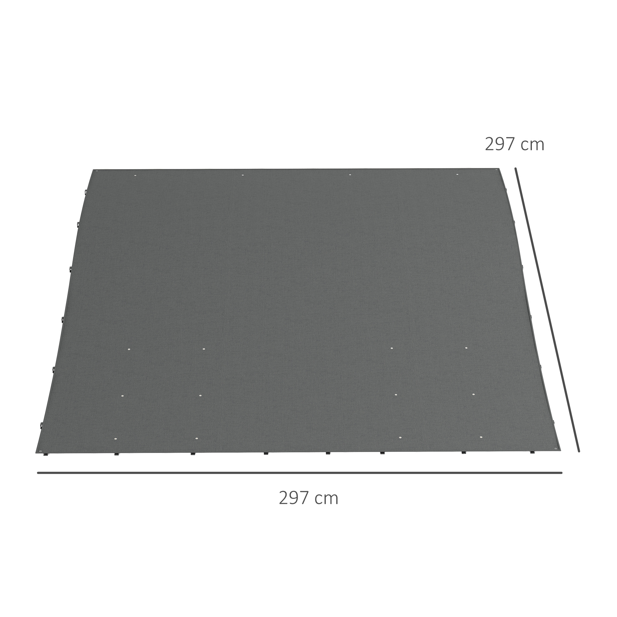  Copertina de Rezerva pentru Pergola cu 16 Orificii de Scurgere, Carlige şi Inele, 297x 297 cm, Gri inchis [2]