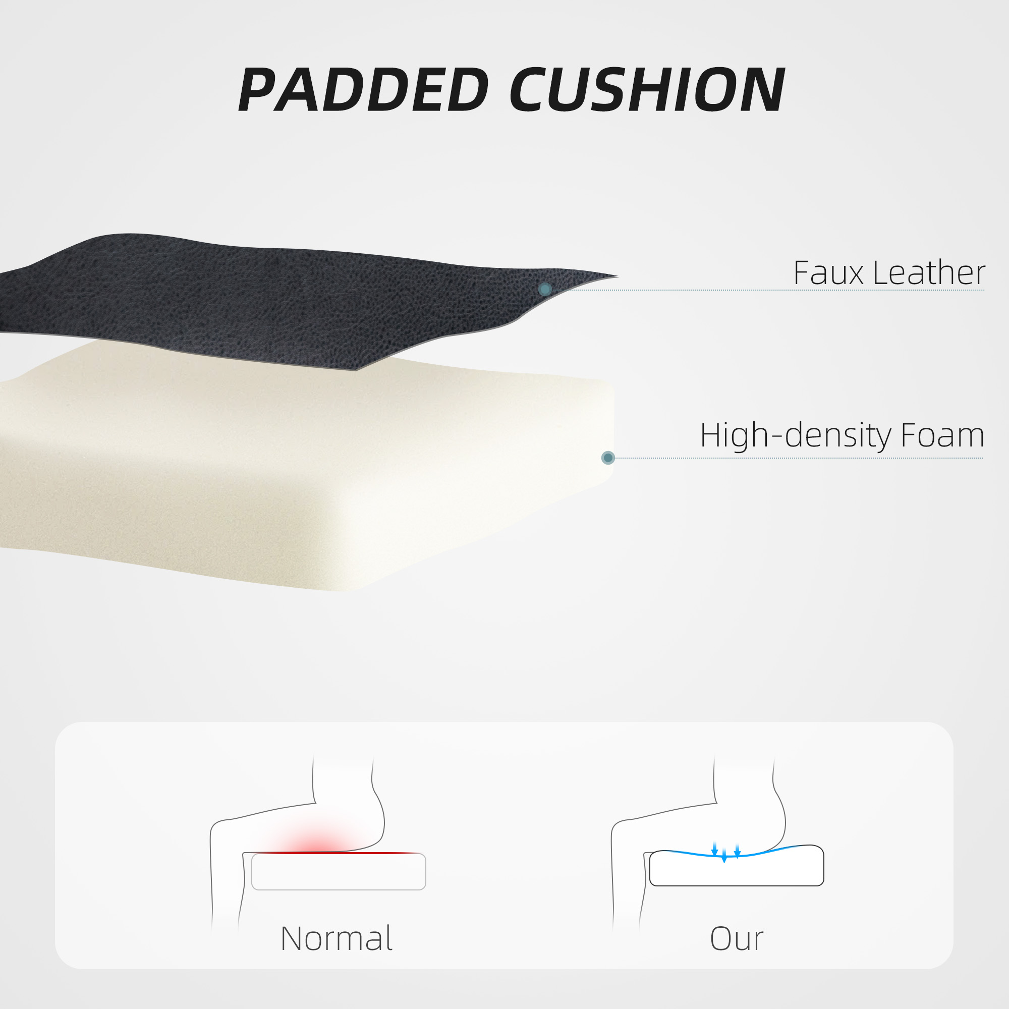 , Scaun Directorial, Cu inaltime Reglabila, Piele artificiala, metal, 60x68x105 cm, Negru [3]