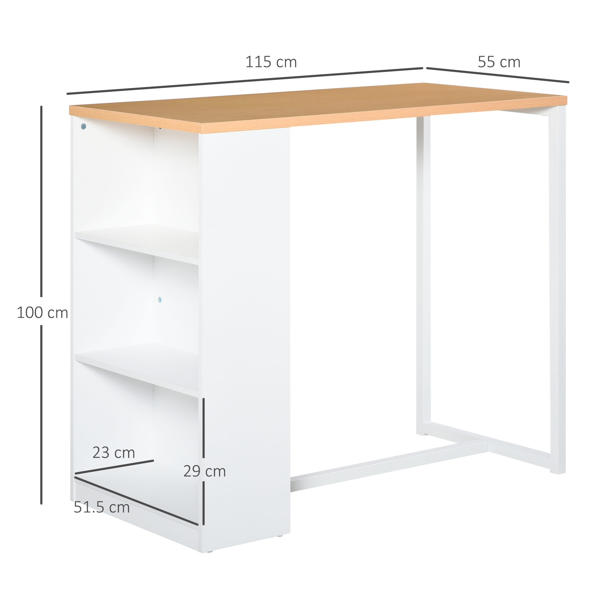  masa tip bar, pentru bucatarie, 115x55x100cm, alb [2]