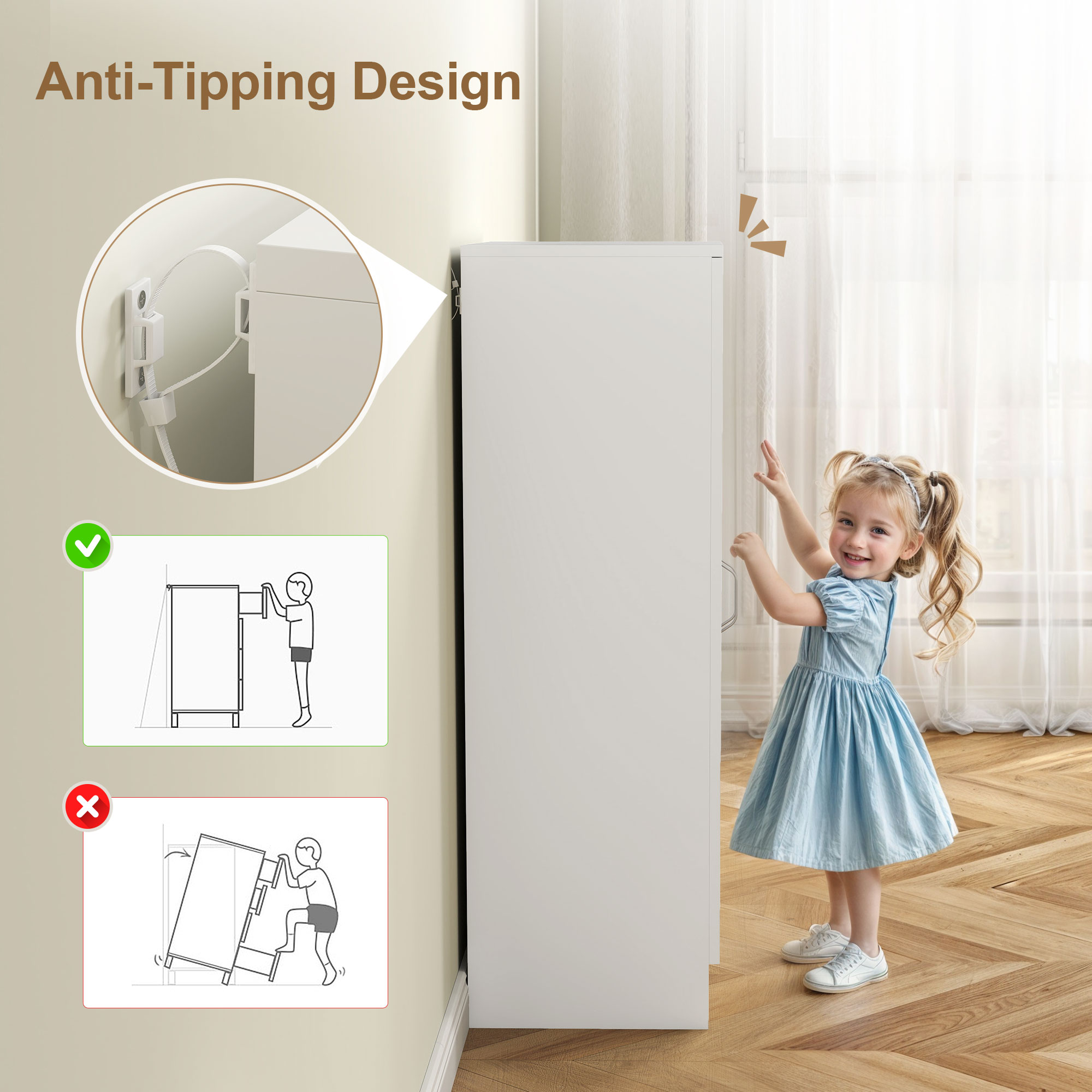  Dulap pentru Pantofi cu 6 Rafturi Ajustabile din Lemn 55x35x108 cm Alb [6]