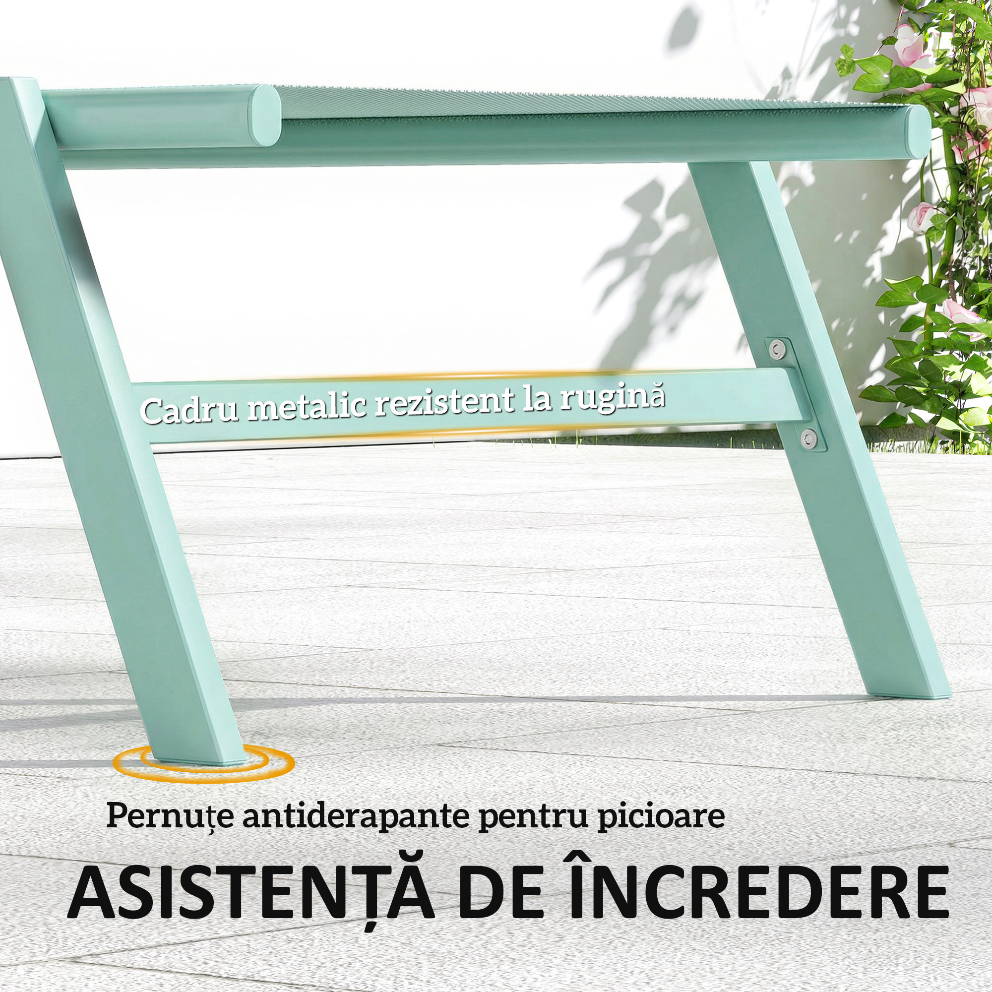  Set 2 sezlonguri cu Masuta, sezlonguri Gradina cu Spatar Reglabil. [7]