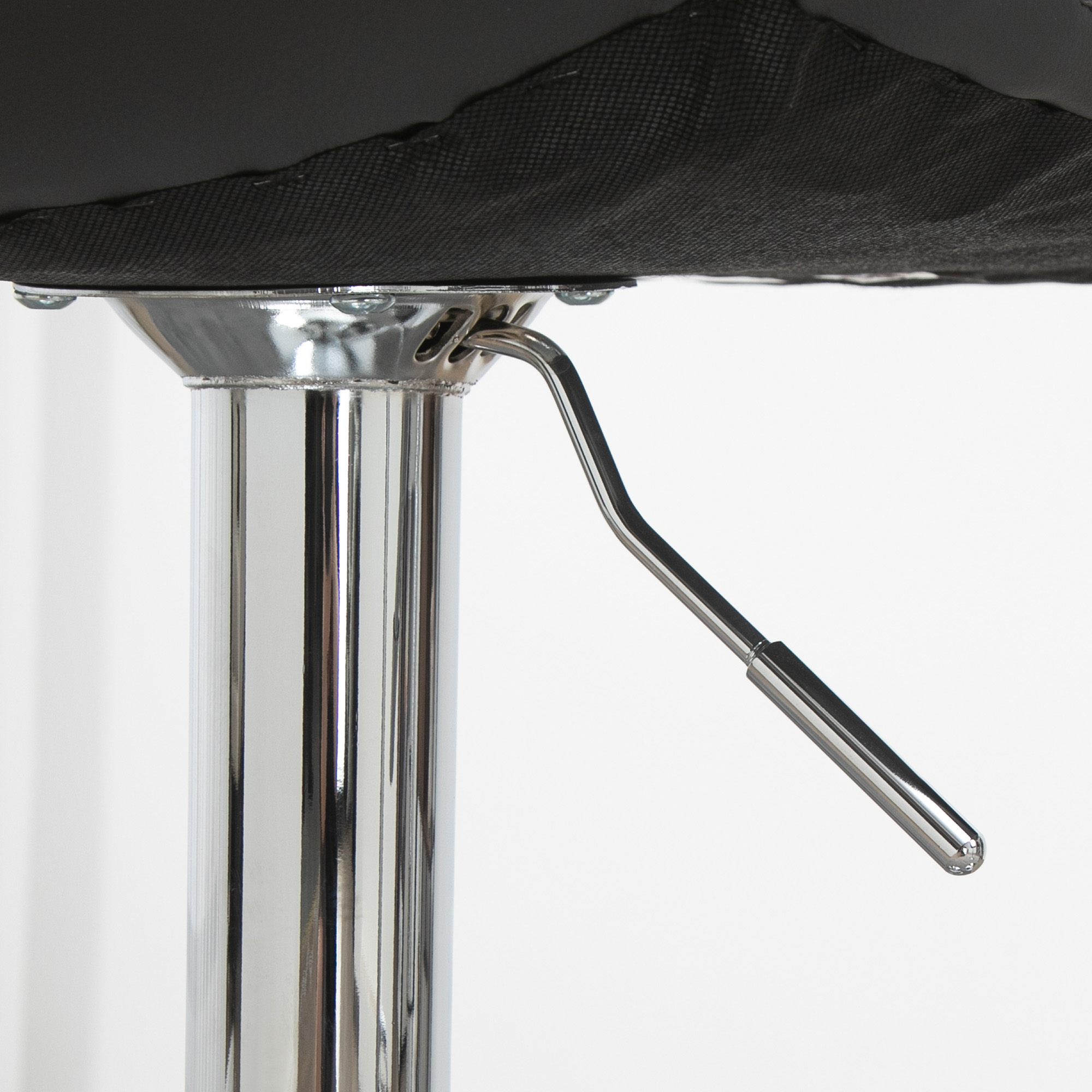  Set de 2 scaune de bar din piele cu spatar, scaune pivotante pentru bucatarie si sufragerie cu suport pentru picioare, 42x45x89-110cm, gri [8]