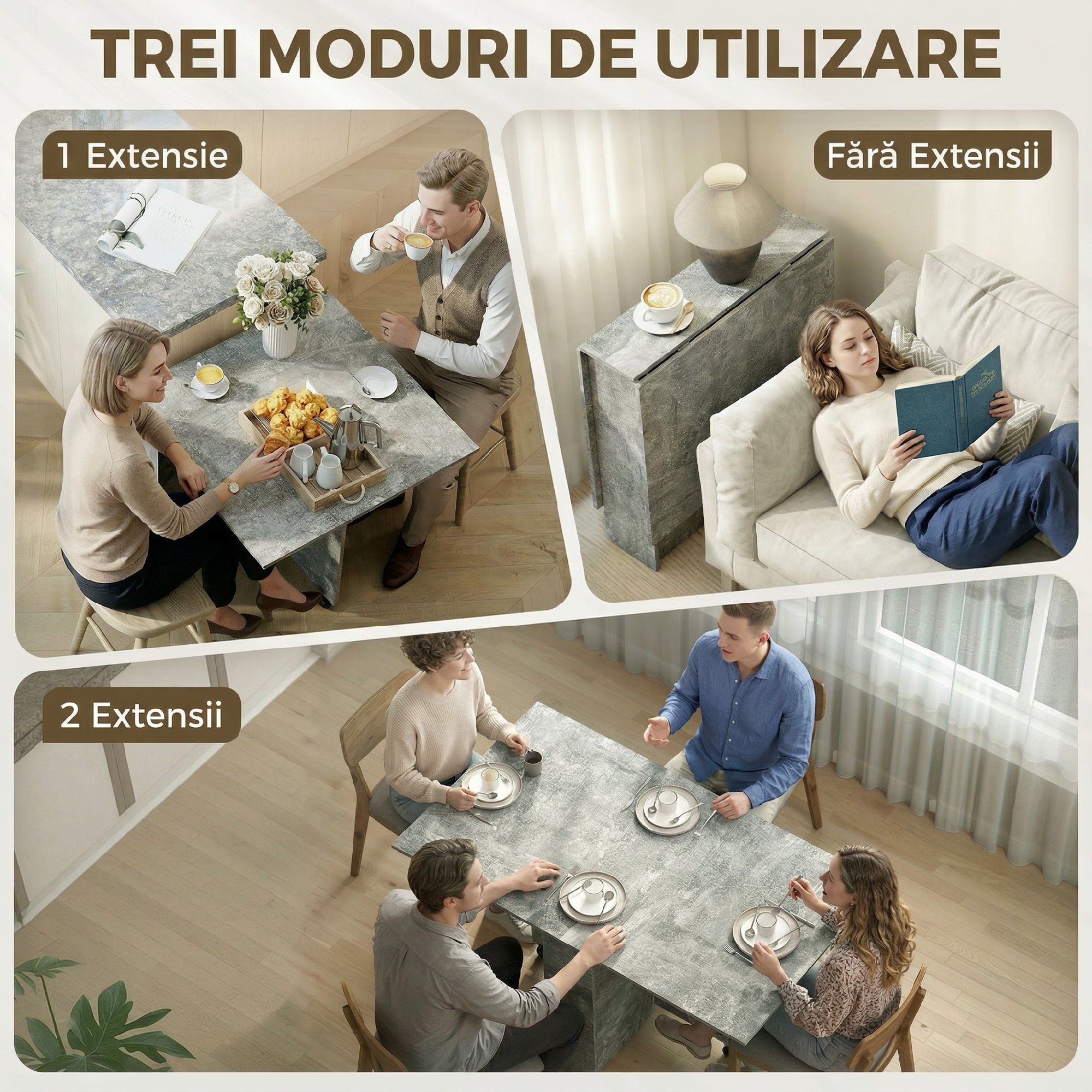  masa de dining, masa pliabila economisire spatiu, masa economisire spatiu, masa extensibila masa pliabila masa economisire spatiu masa cu roti [3]