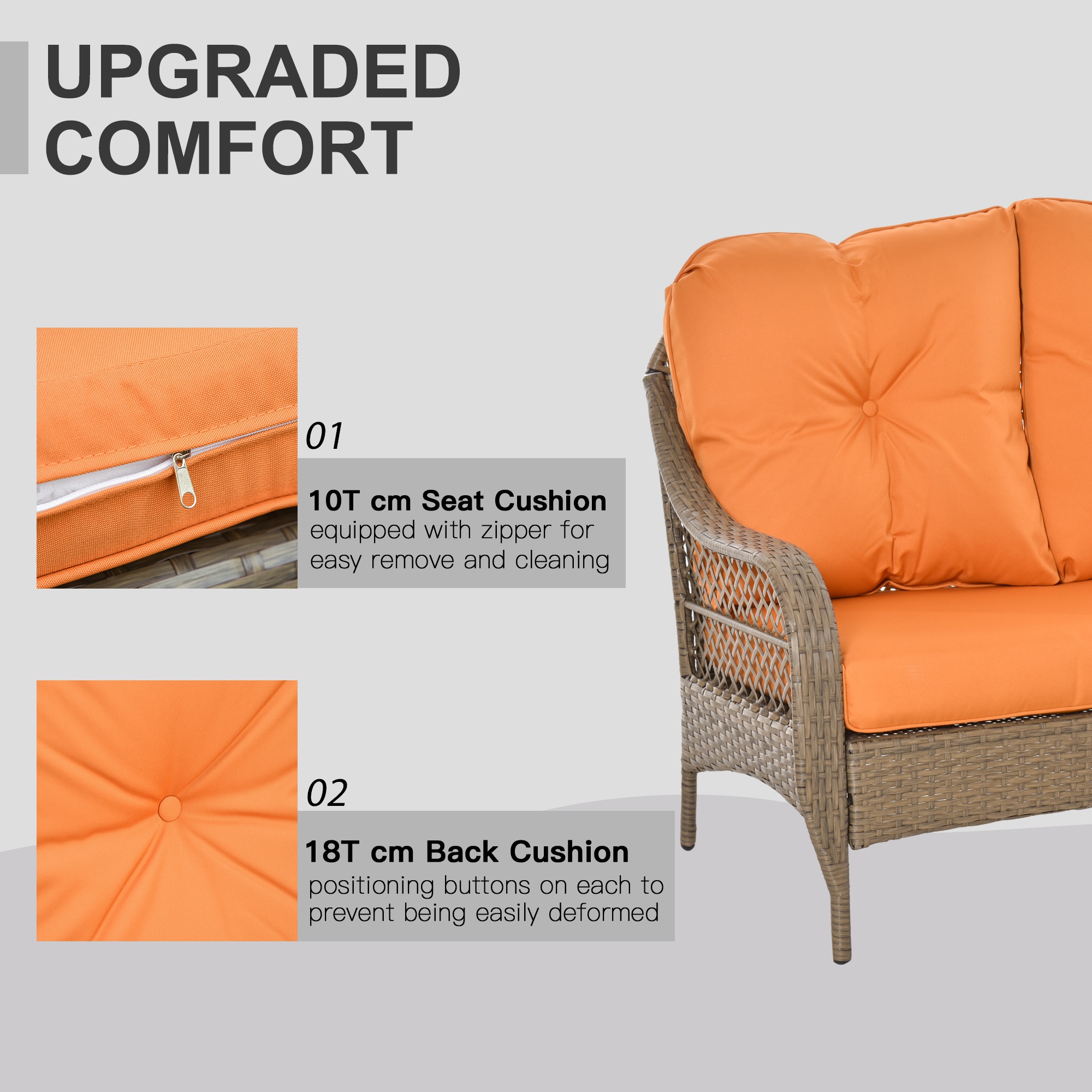  Set Mobilier de Gradina in Ratan PE 2 fotolii Canpea cu 2 locuri si masa [6]