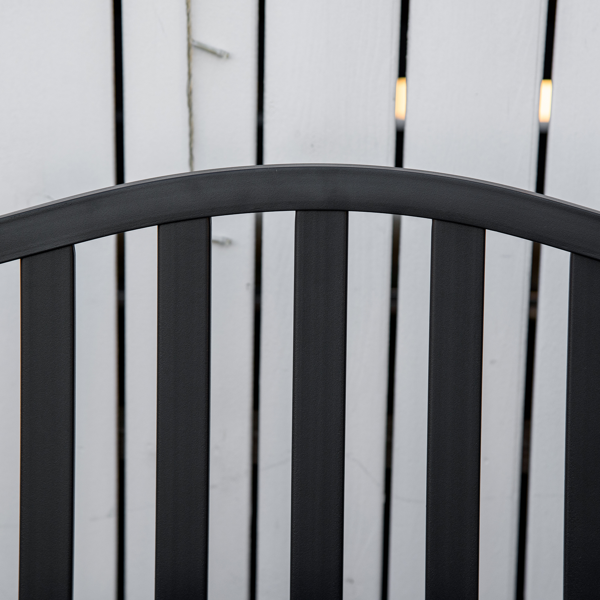  Banca de Gradina cu 2-3 Locuri din Metal, Banca de Exterior cu Masuta Extensibila, Spatar cu sipci si Cotiere, pentru Balcon, Terasa si Curte, 150x58.5x90 cm, Negru [6]