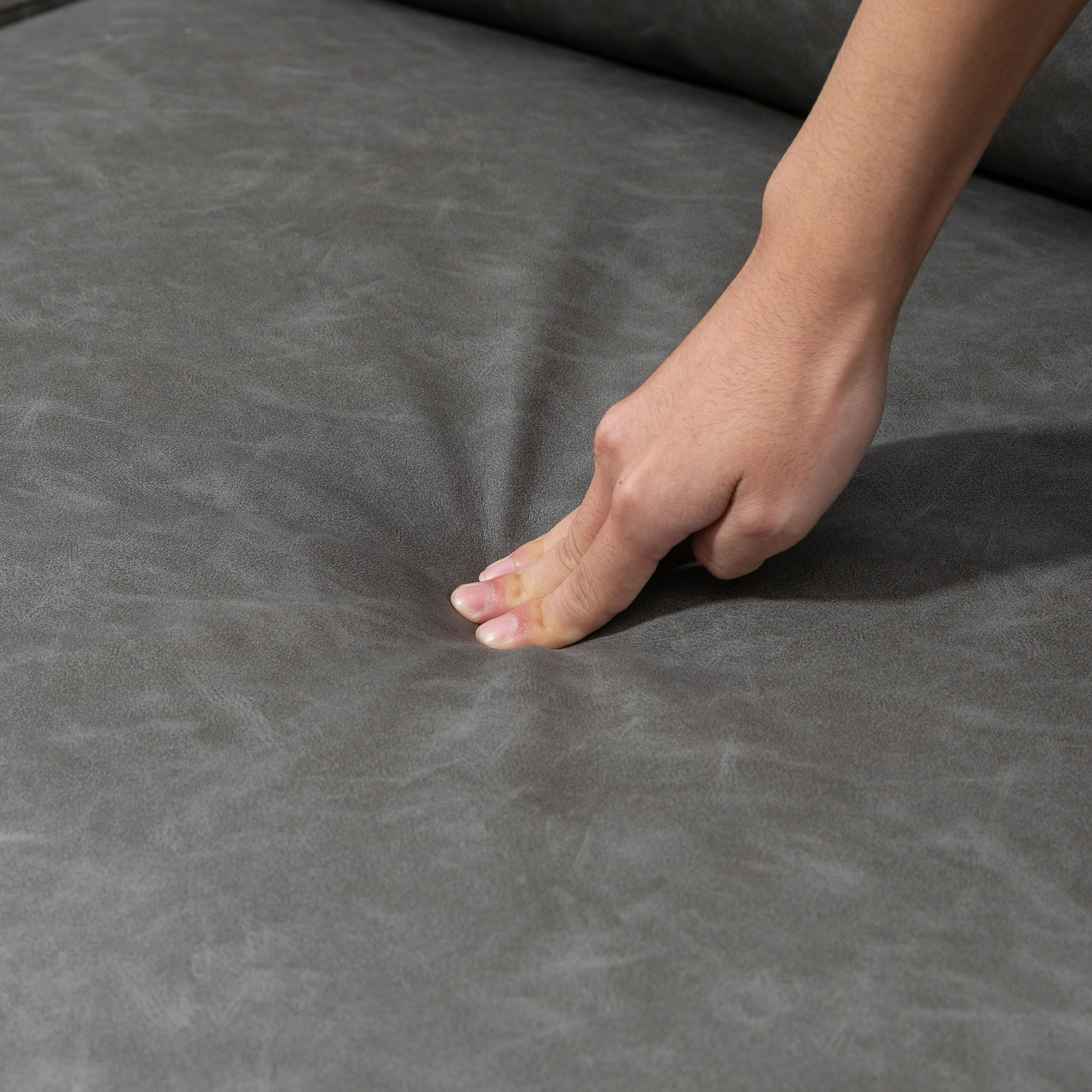  Canapea moderna dubla de lux cu 2 locuri, canapea tapitata cu brate reglabile pentru camera de zi, birou, gri [6]