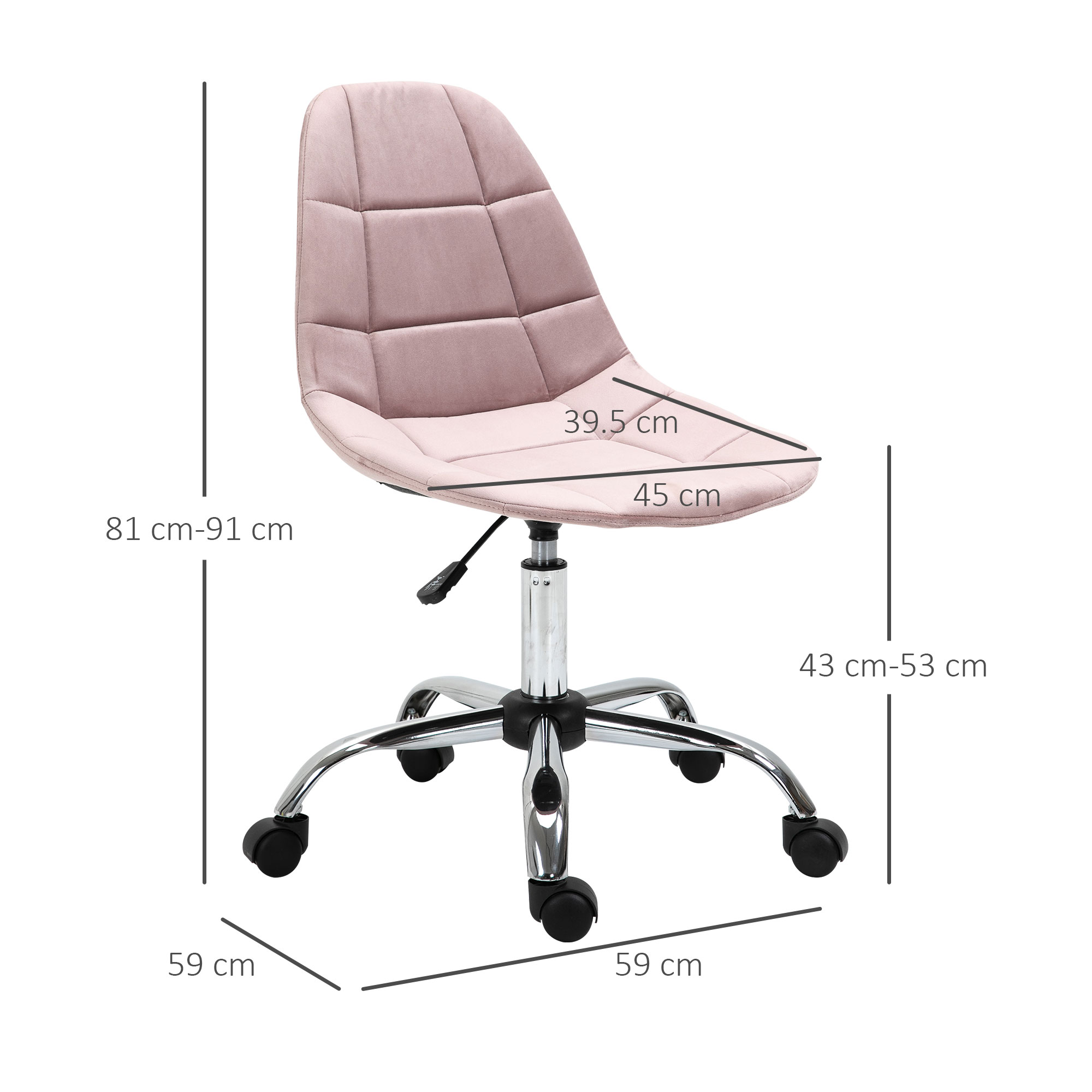  Scaun Pivotant pentru Birou Ergonomic Reglabil Roz [2]