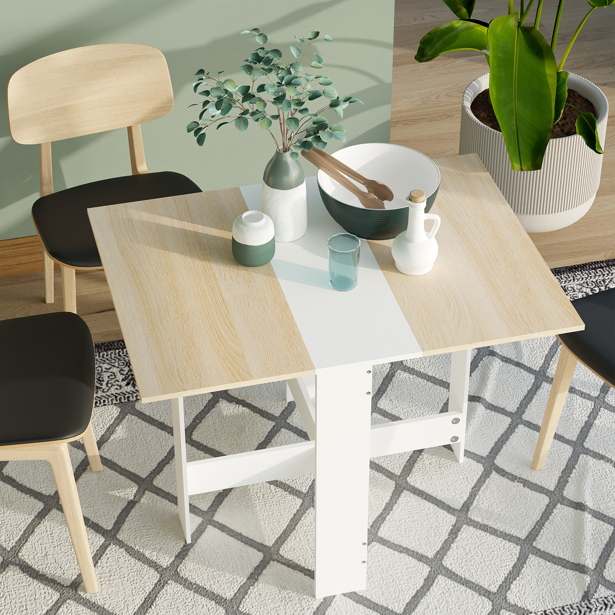  masa de pranz moderna, stejar alb, 103x76x73.5cm [1]