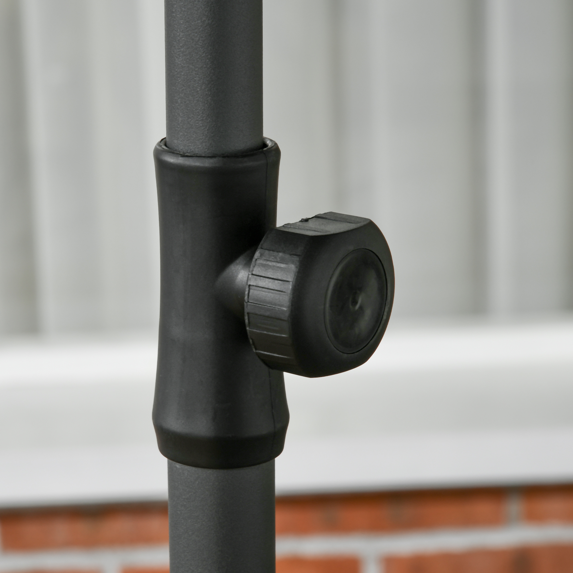  Umbrela de soare pentru plaja din Poliester si Otel cu 8 Nervuri, cu Tetiera care se Inclina la 45° si Design in 2 Sectiuni, Ø180x209 cm, Gri [8]