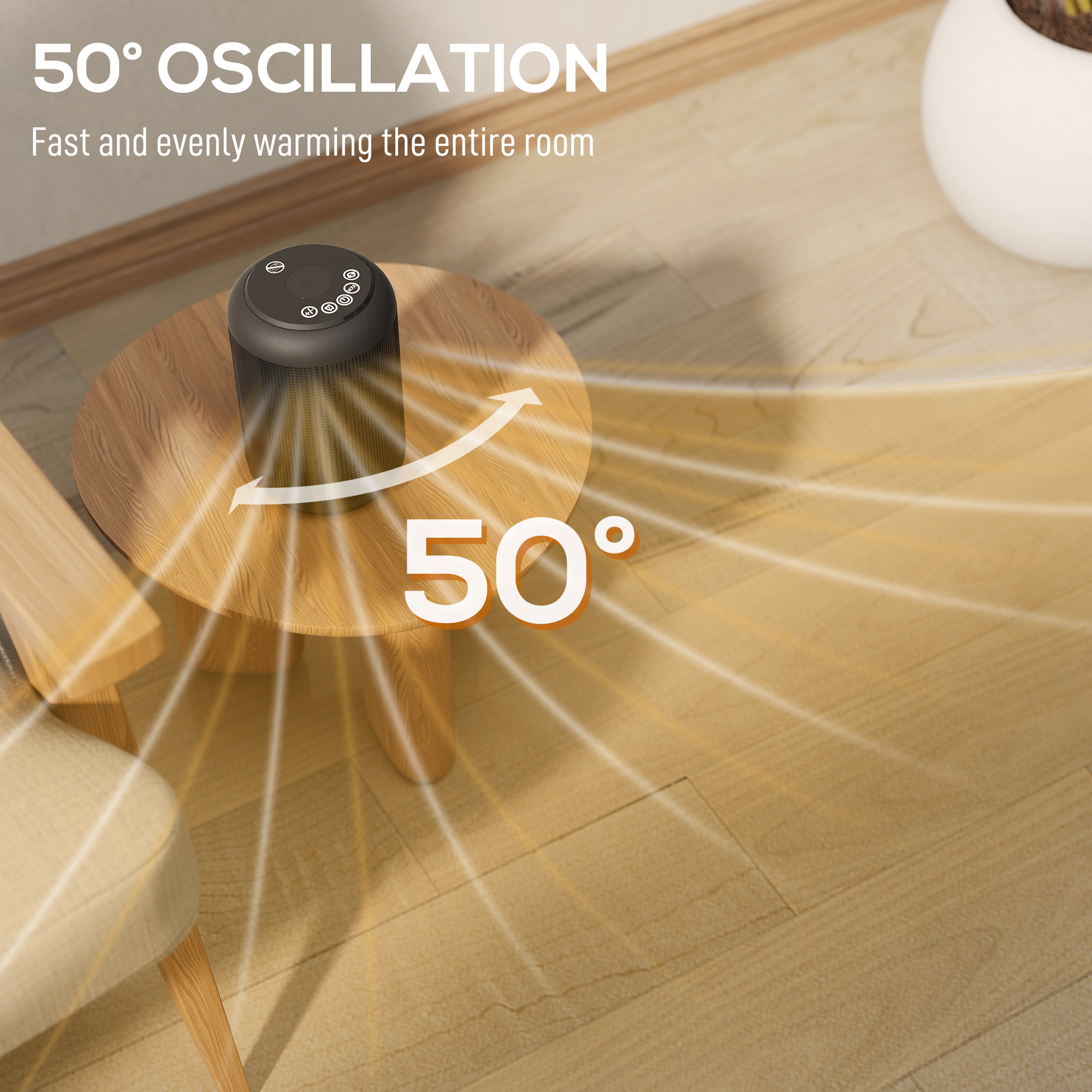  incalzitor electric cu 3 moduri si temporizator 24h, 14x14x21.5 cm, Negru [5]