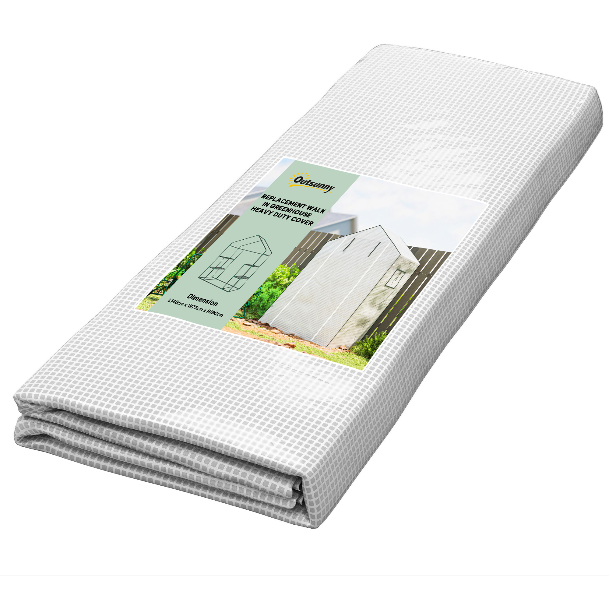 Gradina & balcon -  Acoperis de Schimb pentru Sera PE Walk-in cu Usa Rulabila si Ferestre, 143 x 70 x 190cm, Verde