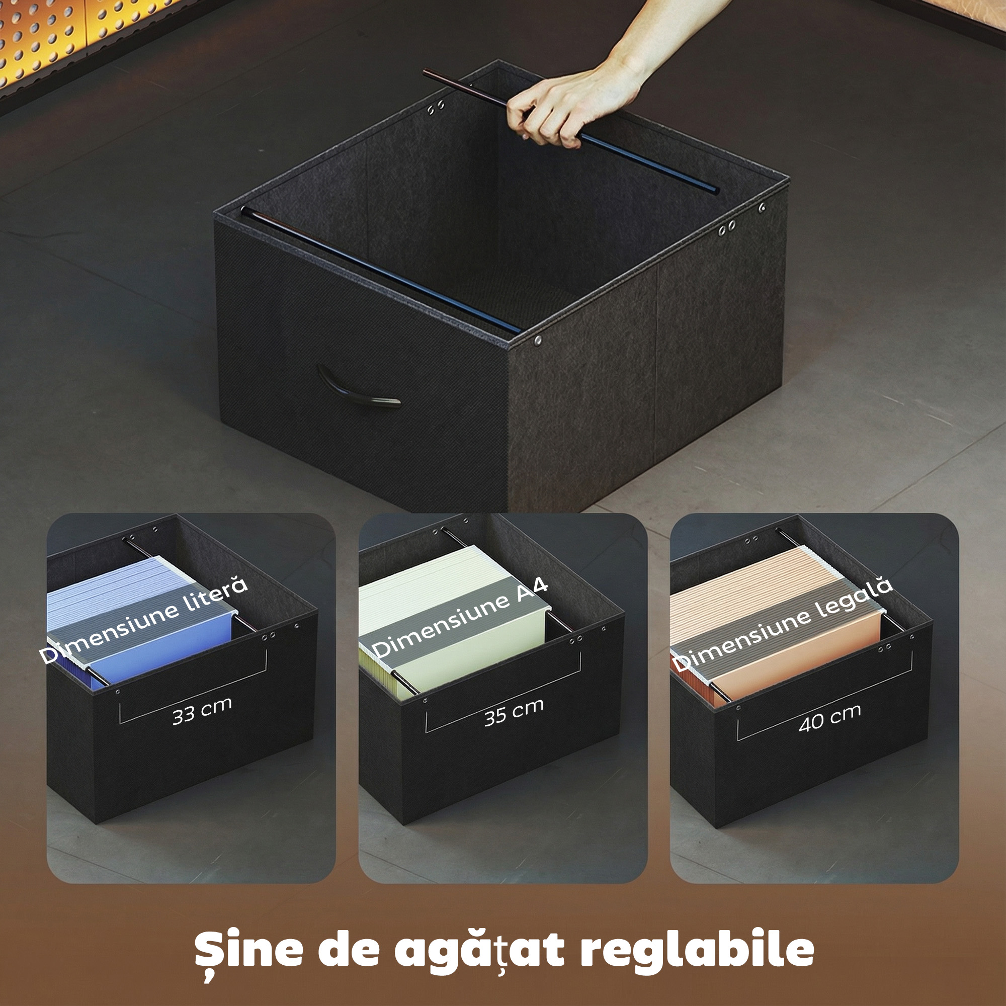  Birou Gaming Reversibil in Forma de L cu LED, 192,5cm Birou Coltar cu Prize Electrice, Suport Monitor si CPU, 2 Sertare din Material Textil pentru Documente A4/Legal, pentru Casa Birou Studio, Negru [4]