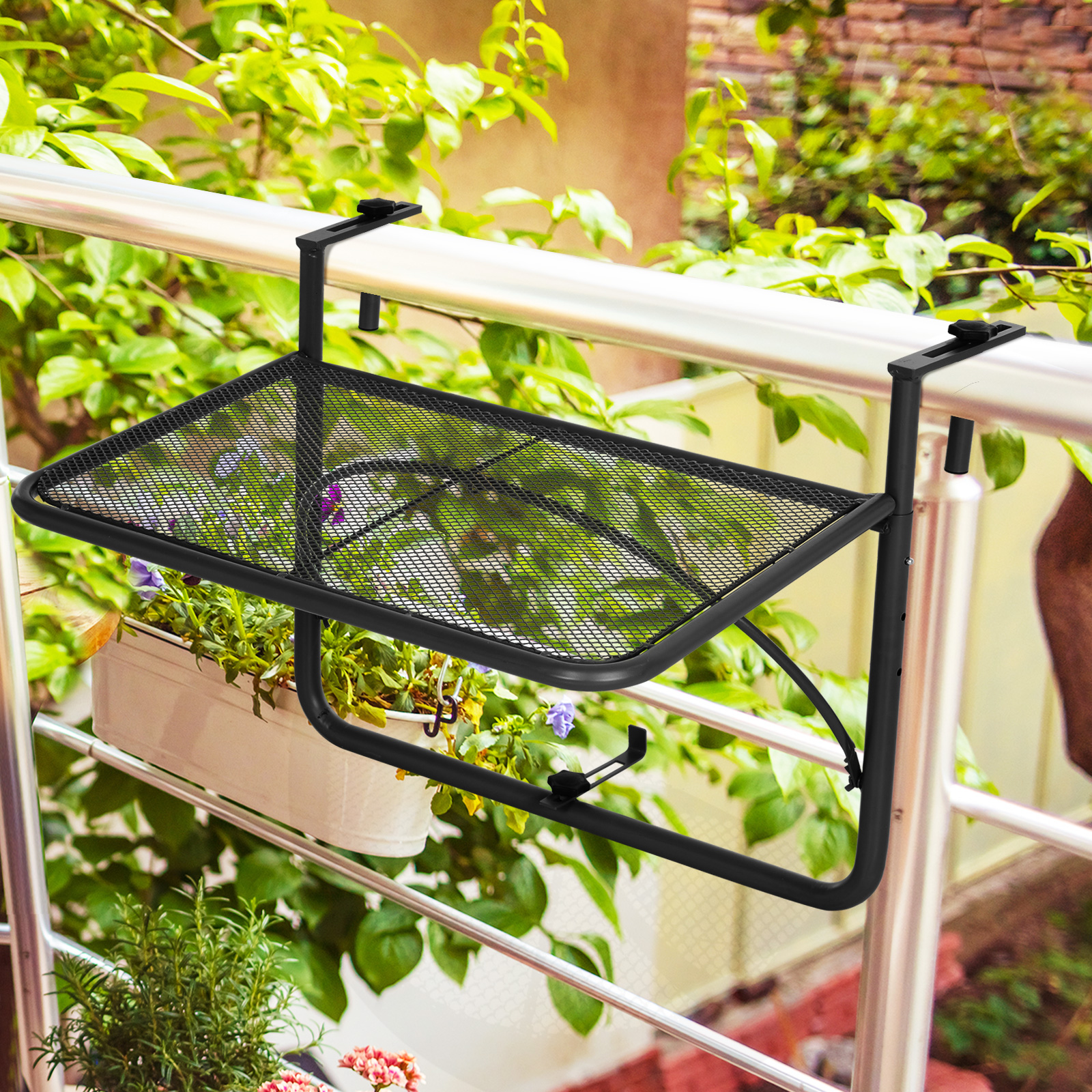  Masuta Suspendabila pentru Balcon 60×56,5×45 cm - Negru [6]