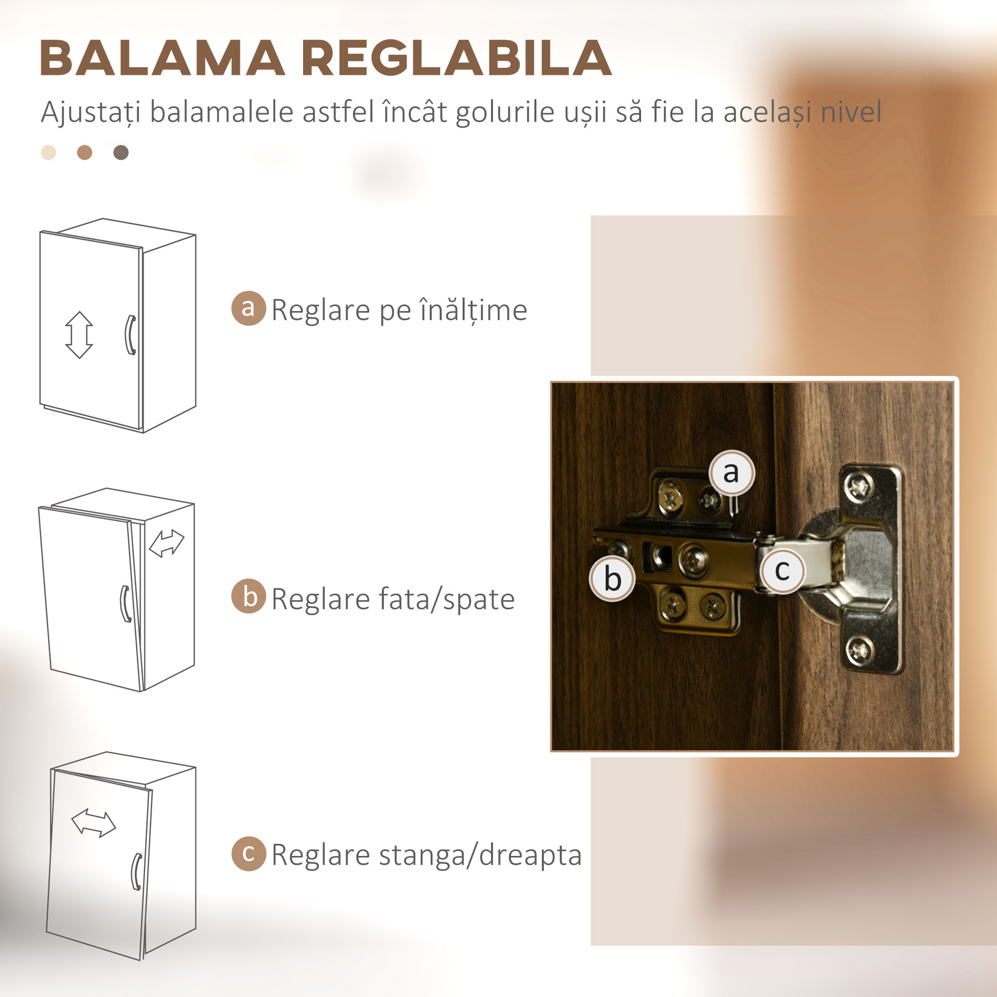  Dulap Modern - Lemn cu 3 Sertare & Dulapioare [5]