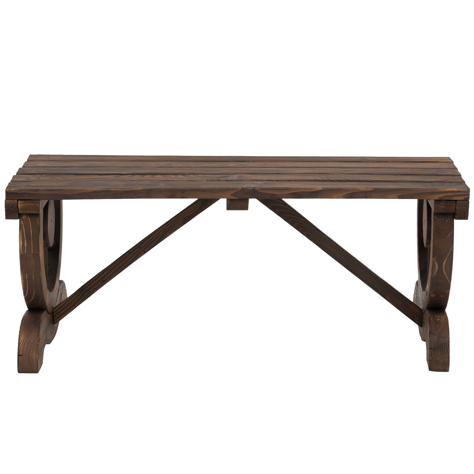  Banca de Gradina cu 2 locuri din lemn de molid, Maro 105x50x53cm [7]