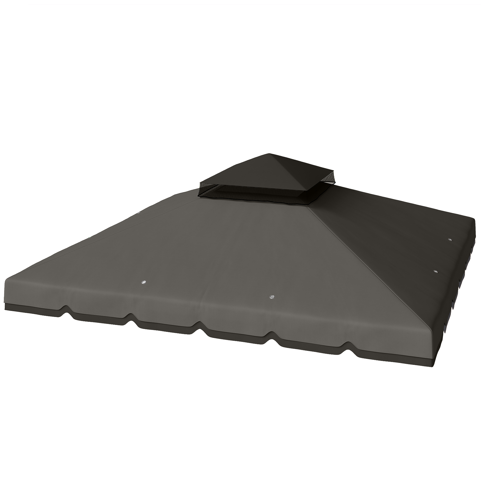 Gradina & balcon -  Acoperis de Rezerva pentru Pavilion 3x3 m de Gradina, Husa pentru Pavilion cu Doua Nivele Rezistenta la Apa din tesatura 180g/㎡ Anti-UV 30+ cu 8 Orificii de Drenaj, Gri