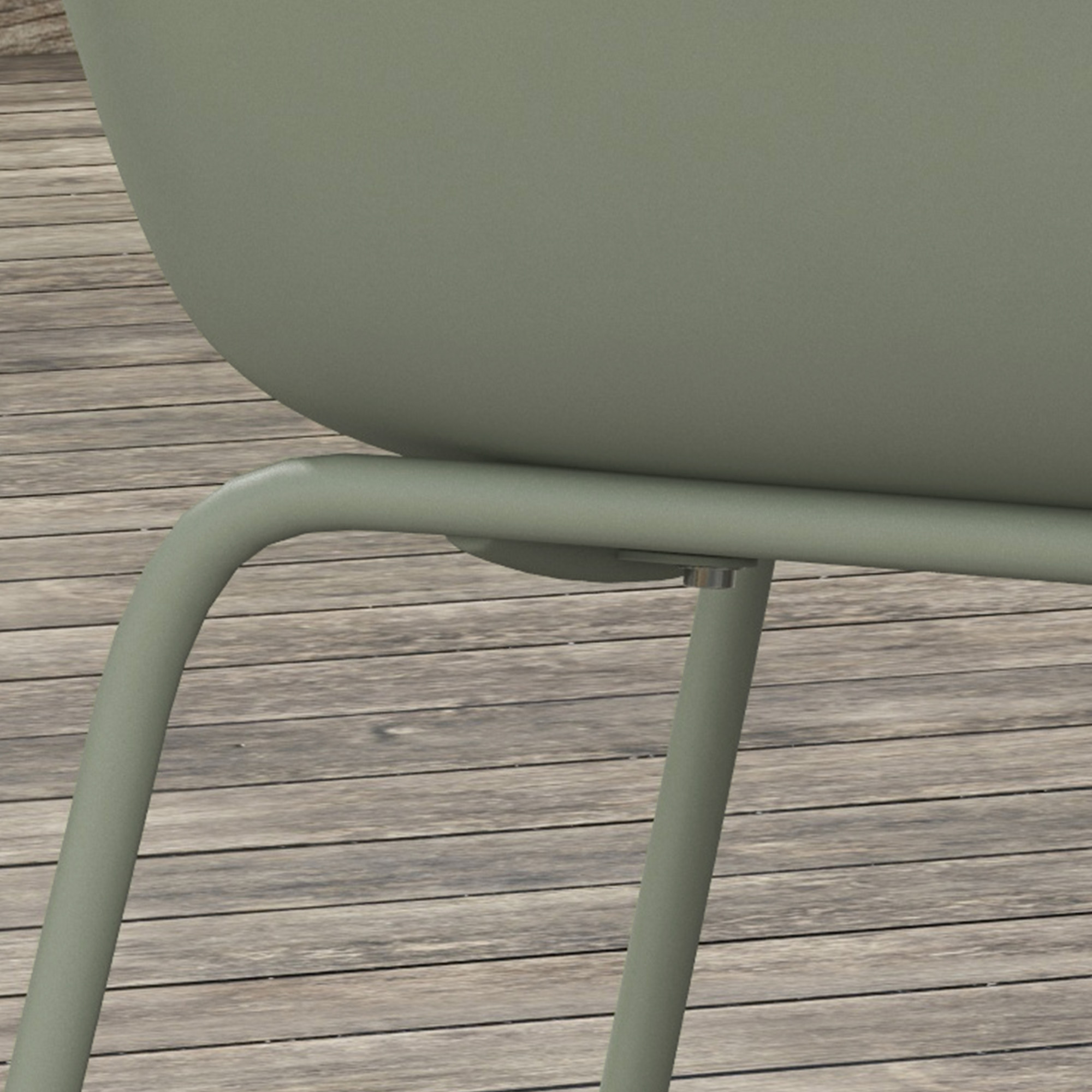  Set 4 Scaune de Exterior 59x55x84 cm din PP si Otel Verde [7]