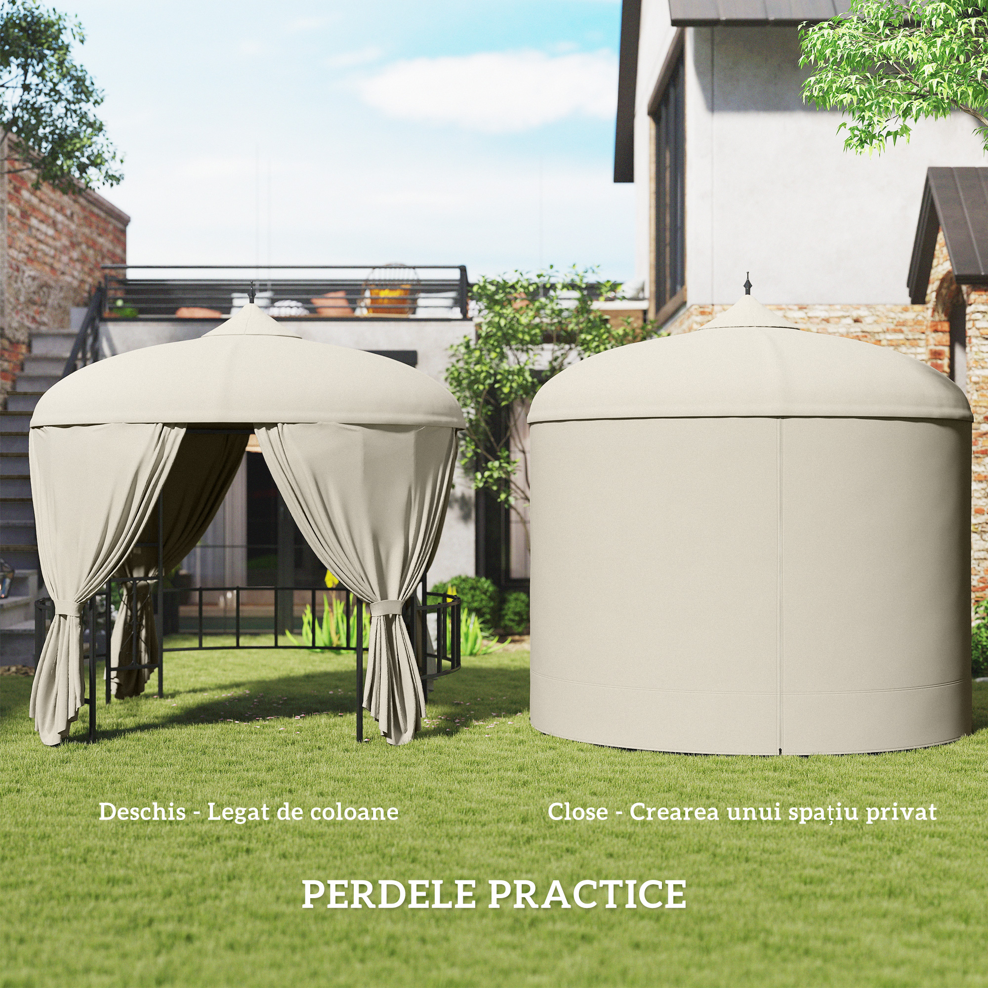  Foisor de Gradina Rotund de 3(m), Gazebo Elegant [5]