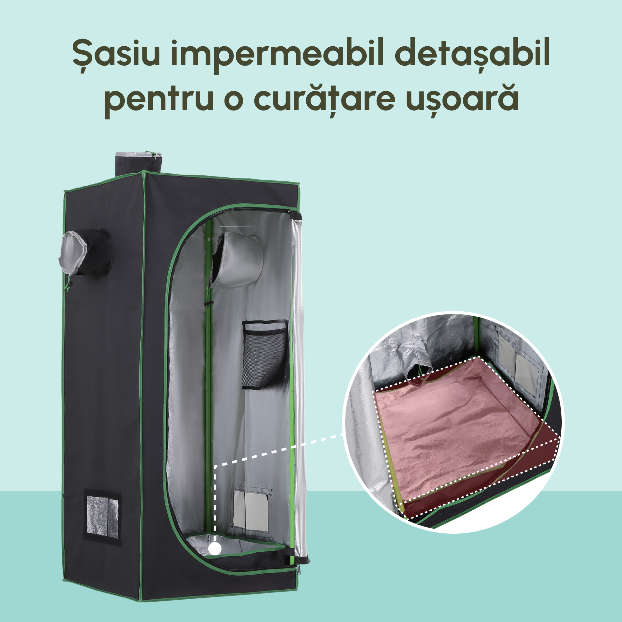  Cort Cultivare Hidroponica 60×60×140 cm - Grow Tent Compact [7]