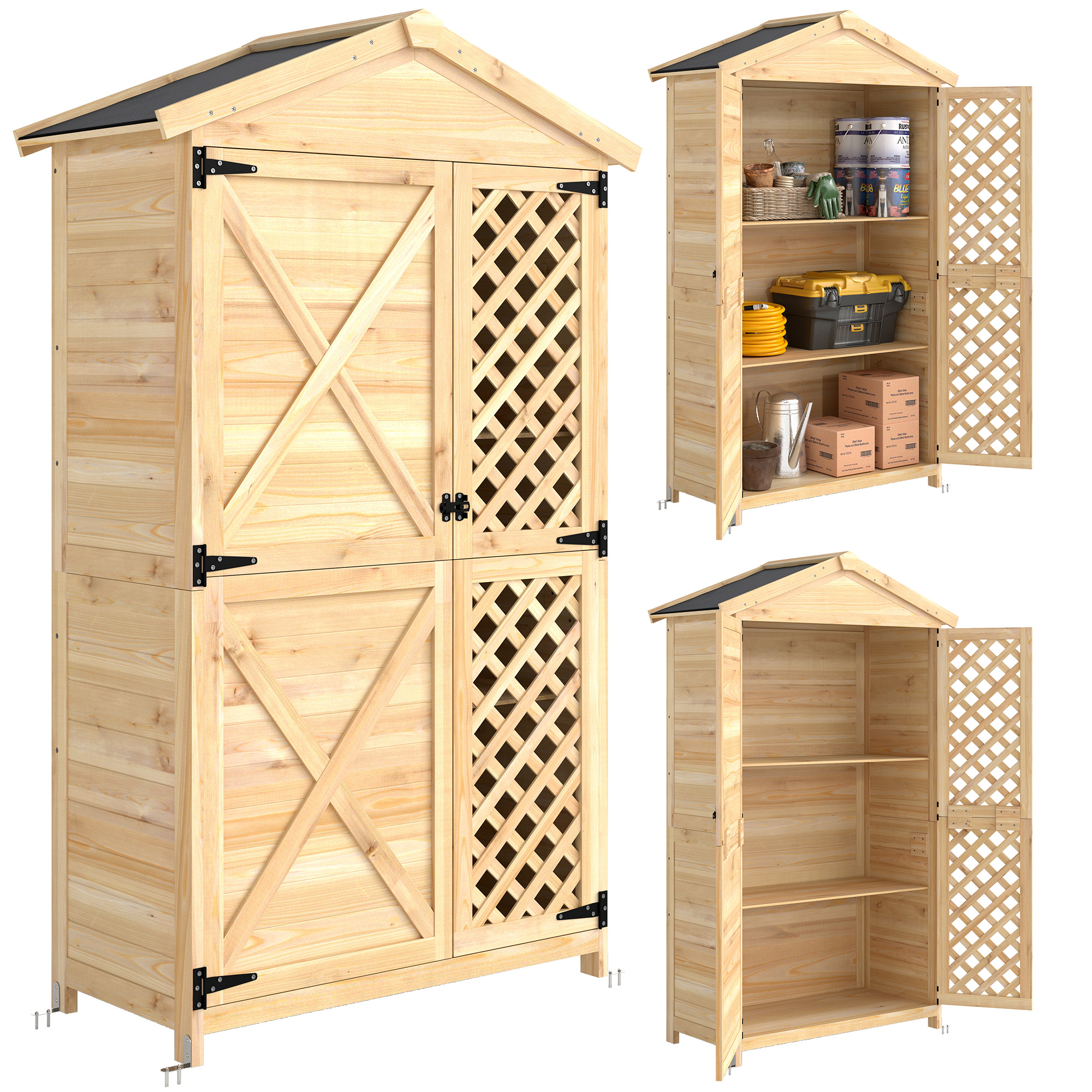 Gradina & balcon -  Dulap Exterior: Casuta de Gradina cu Usa Ventilata si Kit Anti-Rasturnare.