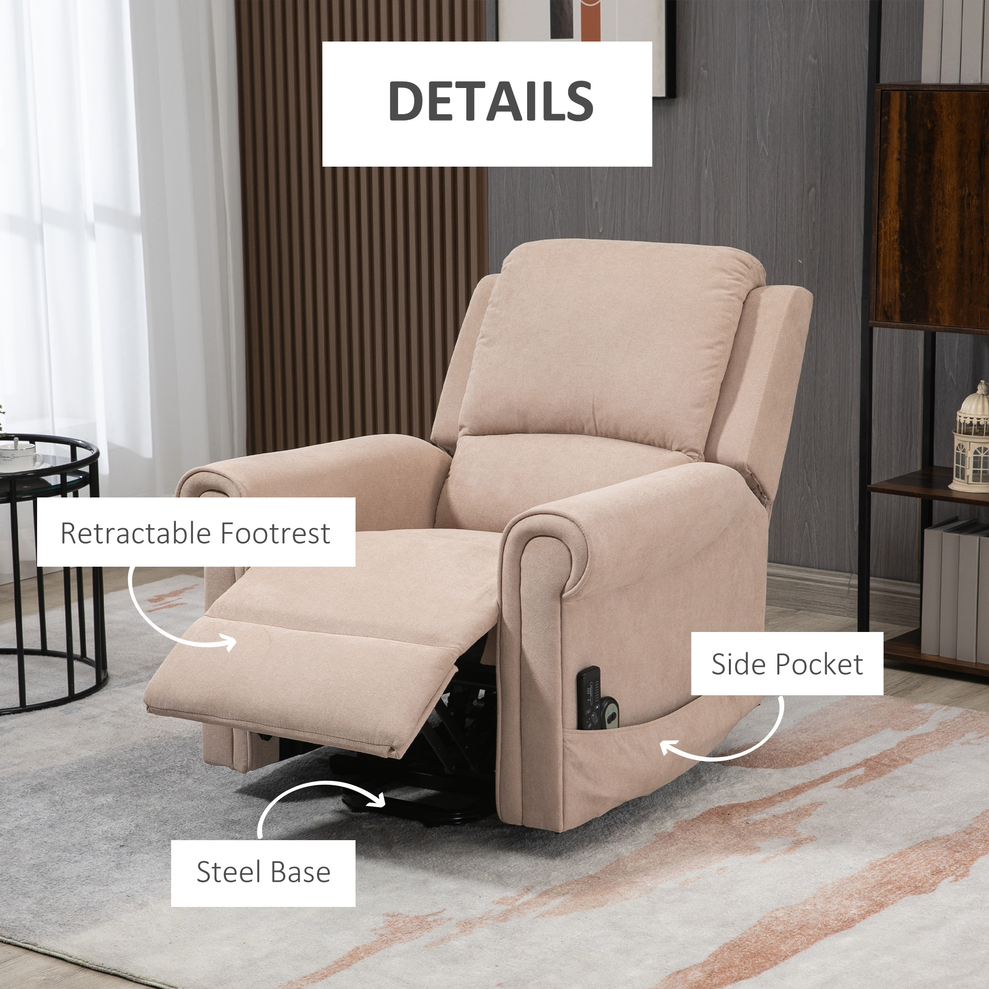  Scaun Electric cu Ridicare & Inclinare pentru Varstnici - Telecomanda Inclusa [6]