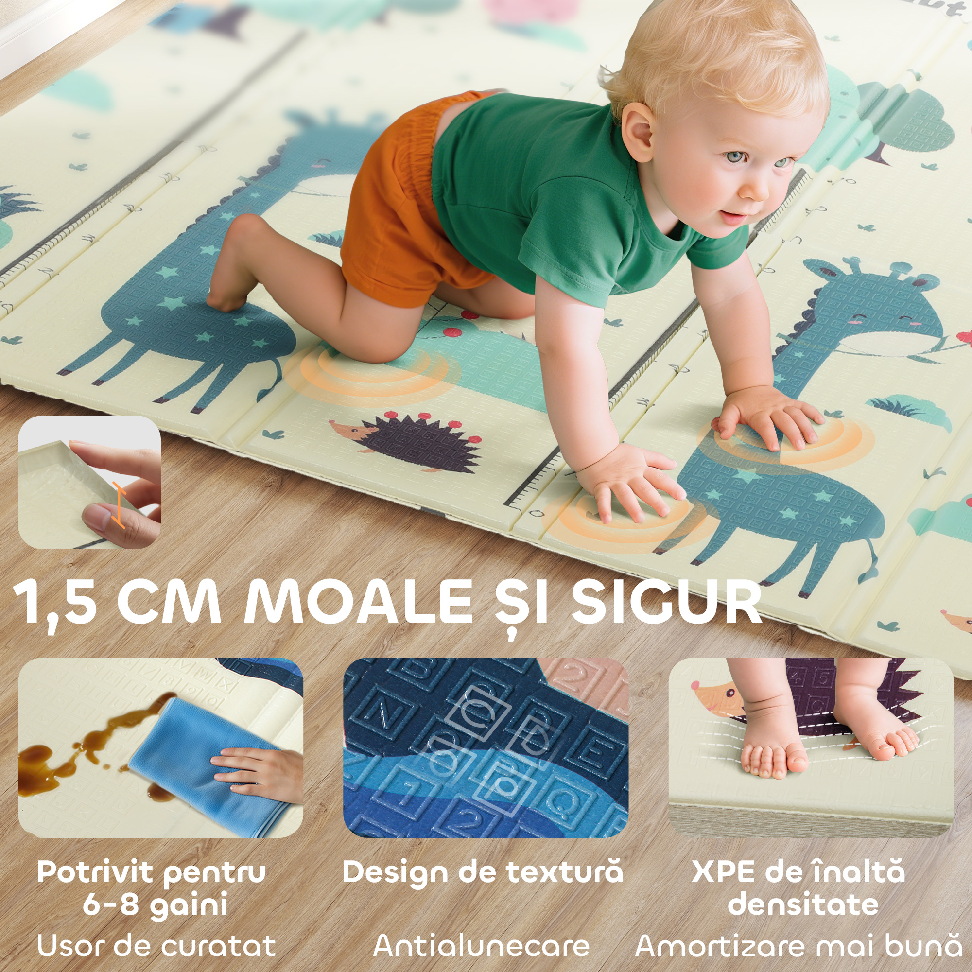  Covoras bebelusi pliabil, fata-verso, 196x176cm, tema cerbi si balene [5]