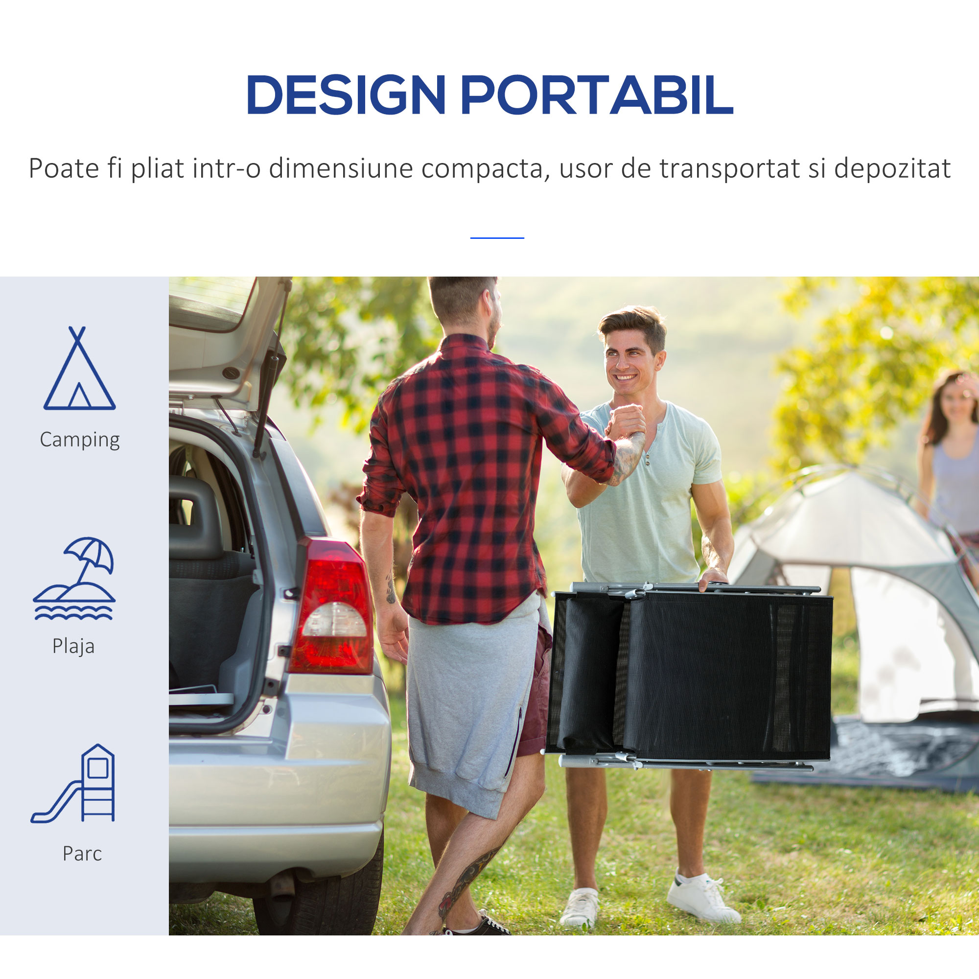  sezlong de Gradina Pliabil cu Perna si Spatar cu 7 Pozitii de inclinare, 137x63.5x100.5 cm, Negru [5]