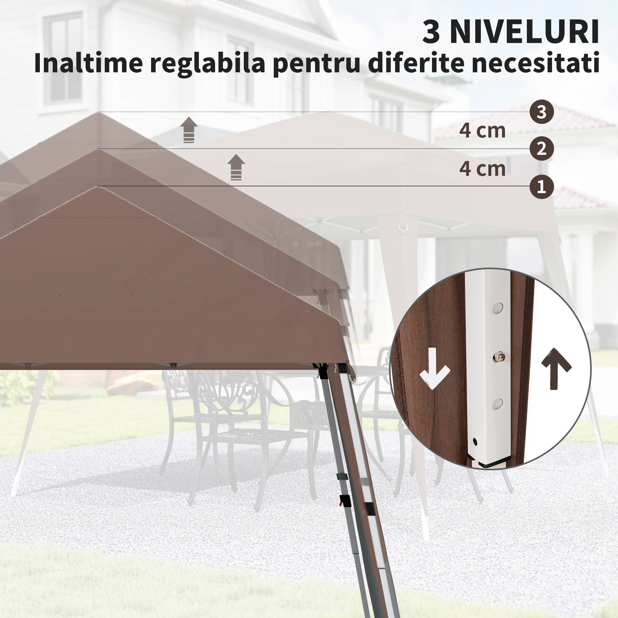  Foisor Pliabil 2.4x2.4m, Foisor de Gradina Structura [6]