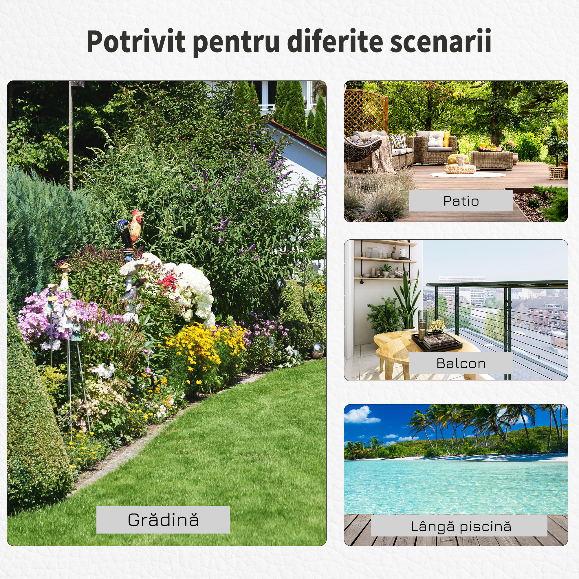  Baza pentru Umbrela 13kg din Beton cu Finisaj Lucios, 40x40x43cm, Negru [5]