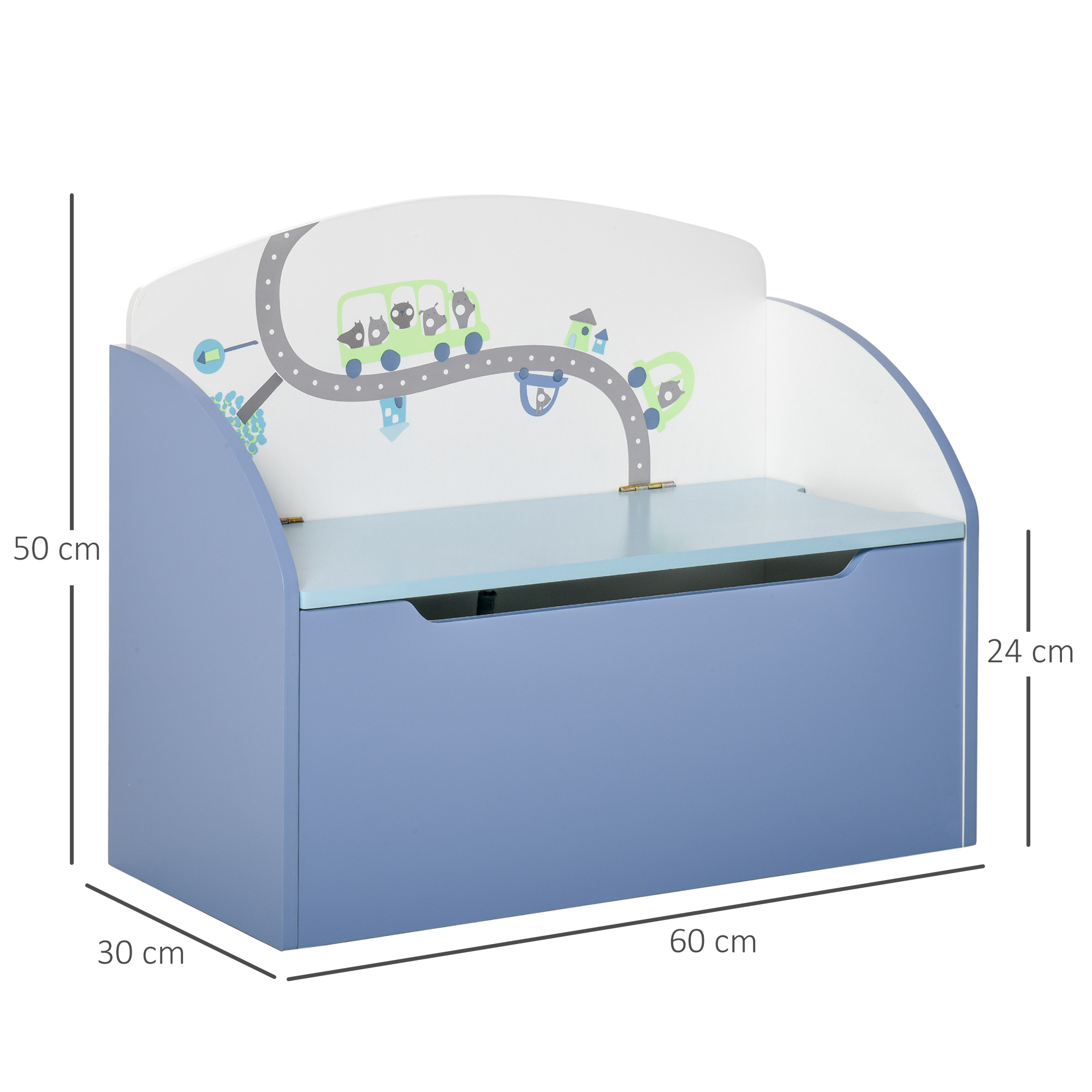  Cutie Depozitare Jucarii + Banca Albastru pentru Copii [2]