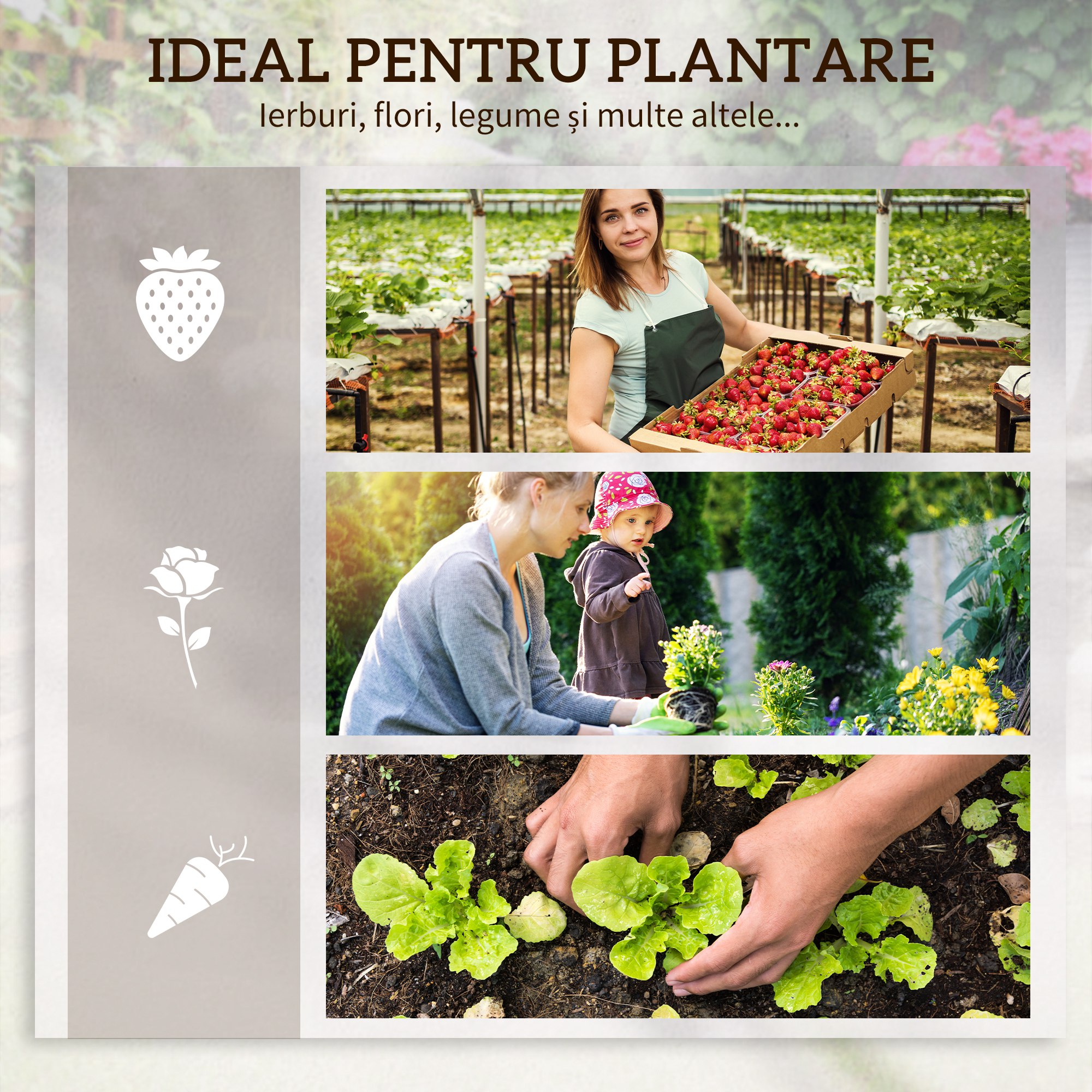  Jardiniera cu 3 Niveluri cu Grilaj pentru Catarat Vita de Vie, Paturi Suprainaltate din Lemn pentru Gradina, Jardiniera in Aer Liber pentru Legume, Flori, Ierburi, Nuanta Natur [6]