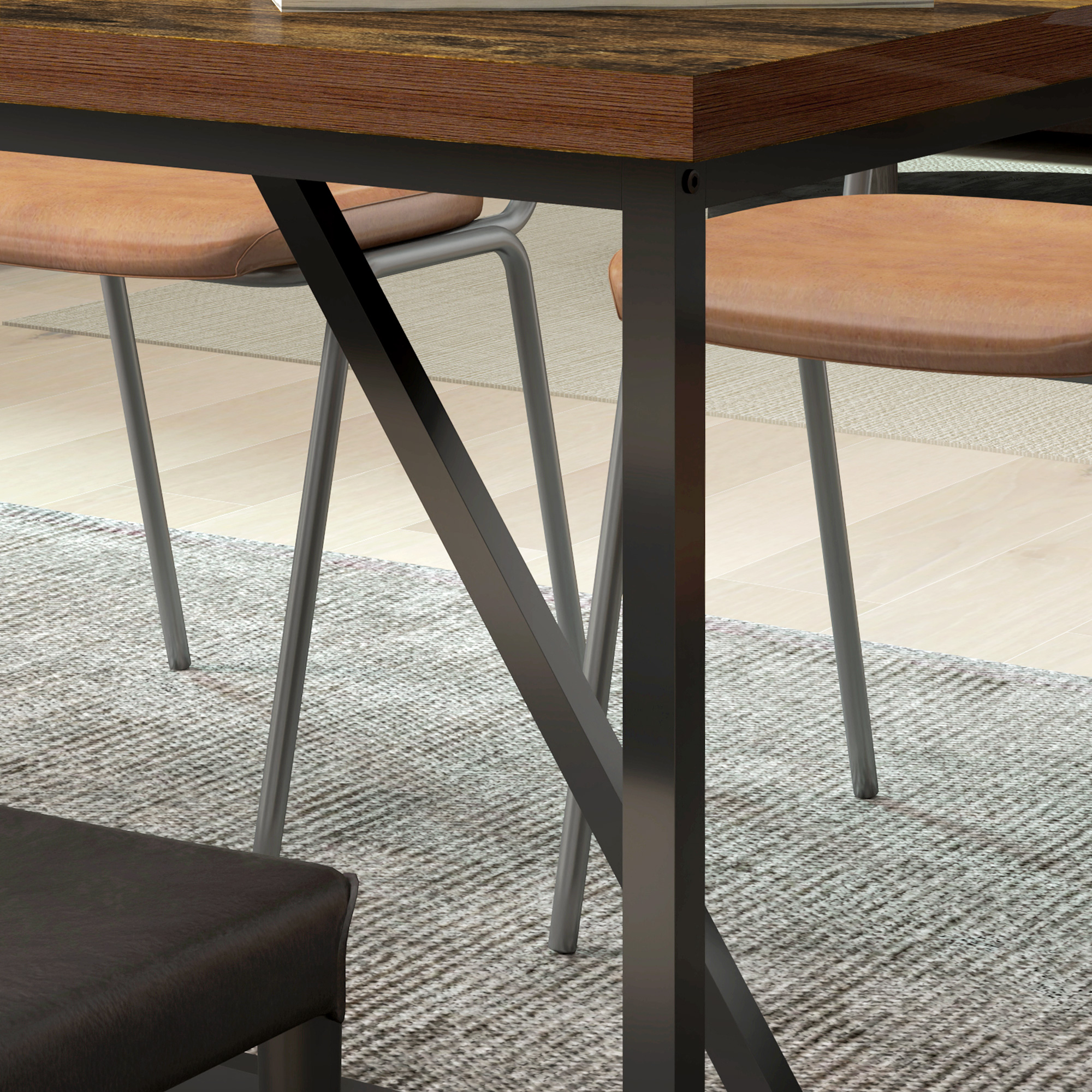  Masa Industriala 150×80 × 75 cm Lemn+Otel [7]