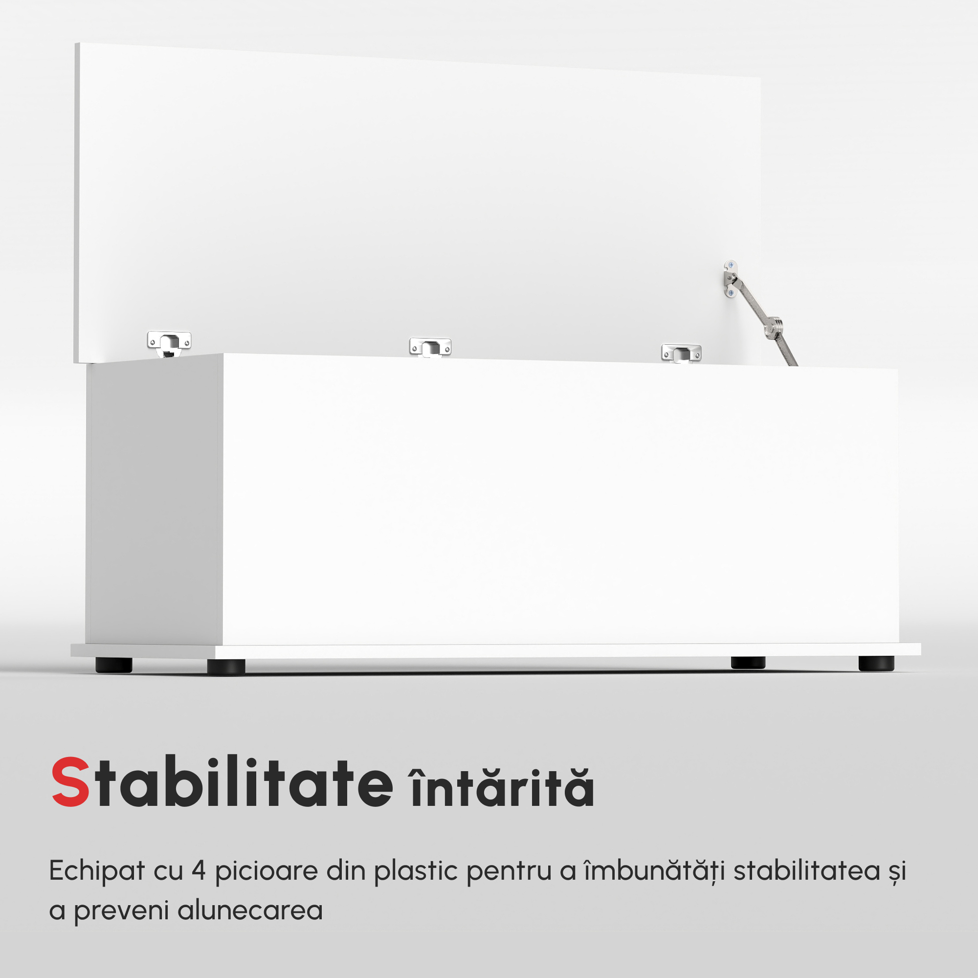  Cutie de Depozitare din Lemn, Moderna si Multifunctionala, pentru Camera, Intrare, Alb [8]