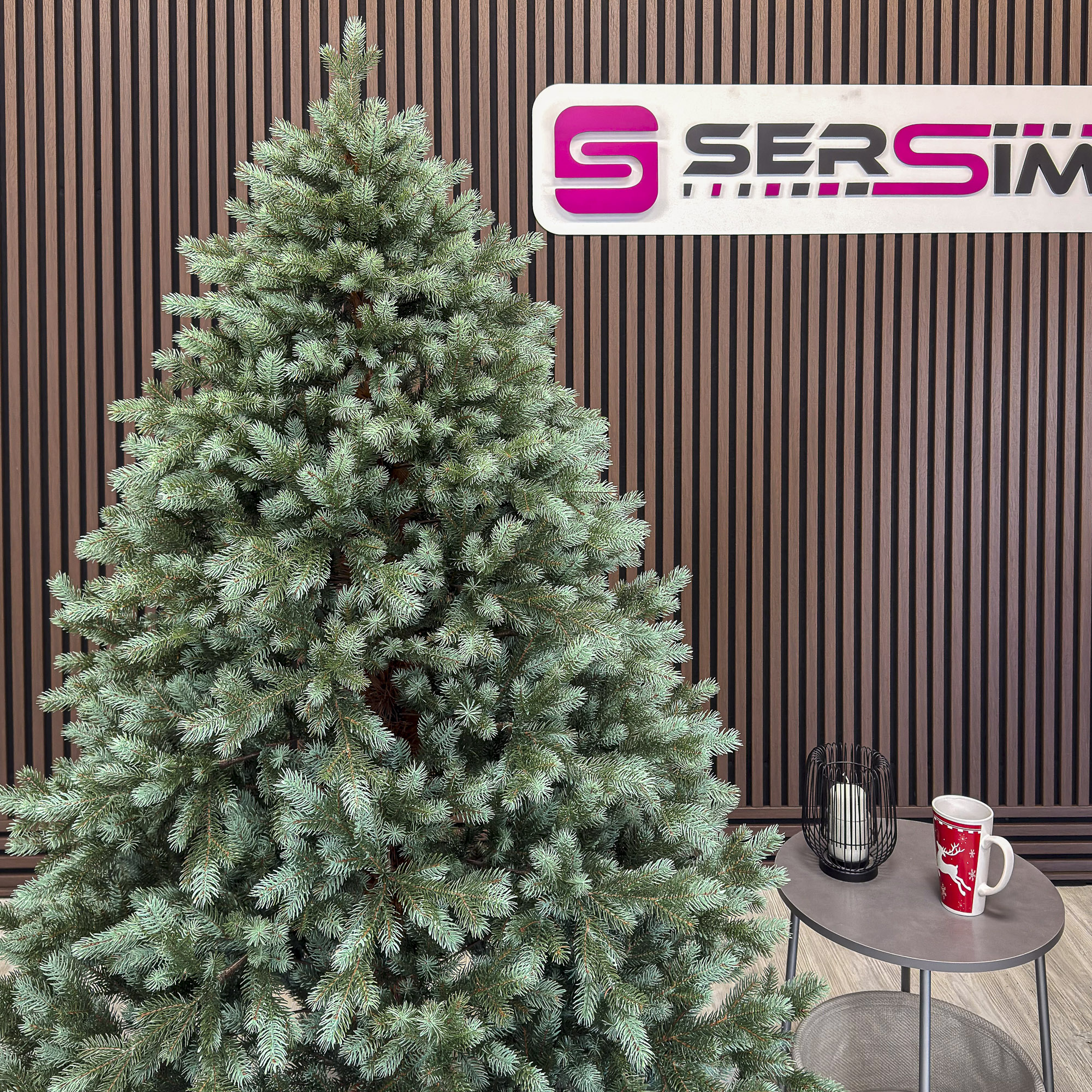 Brad artificial Sersimo, Hollandia, verde cu varfuri argintii, integral 3D, 180 cm [8]