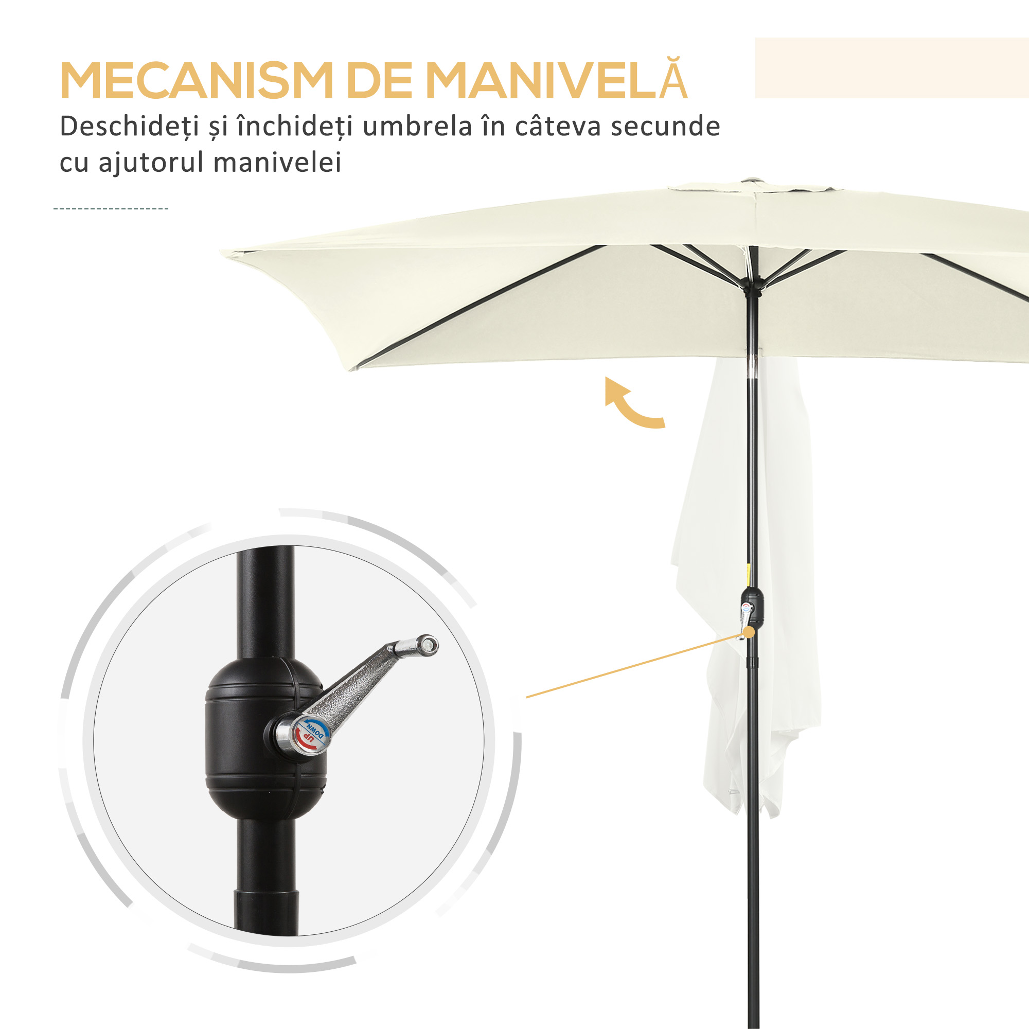  Umbrela de Gradina Dreptunghiulara 195×295 cm - Alb [4]