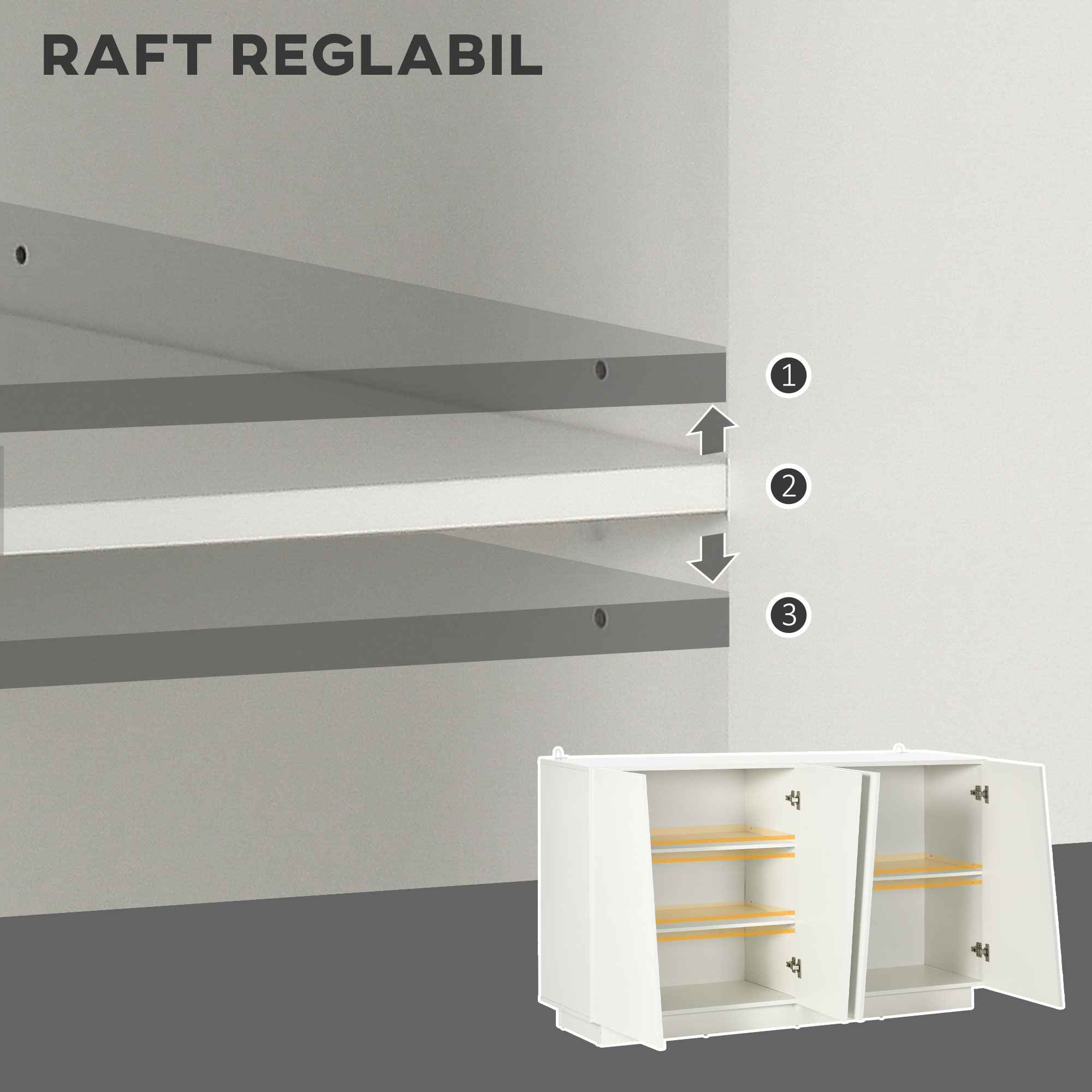  Dulap Alb 150×40×88 cm - 5 Niveluri & Polita Reglabila [4]