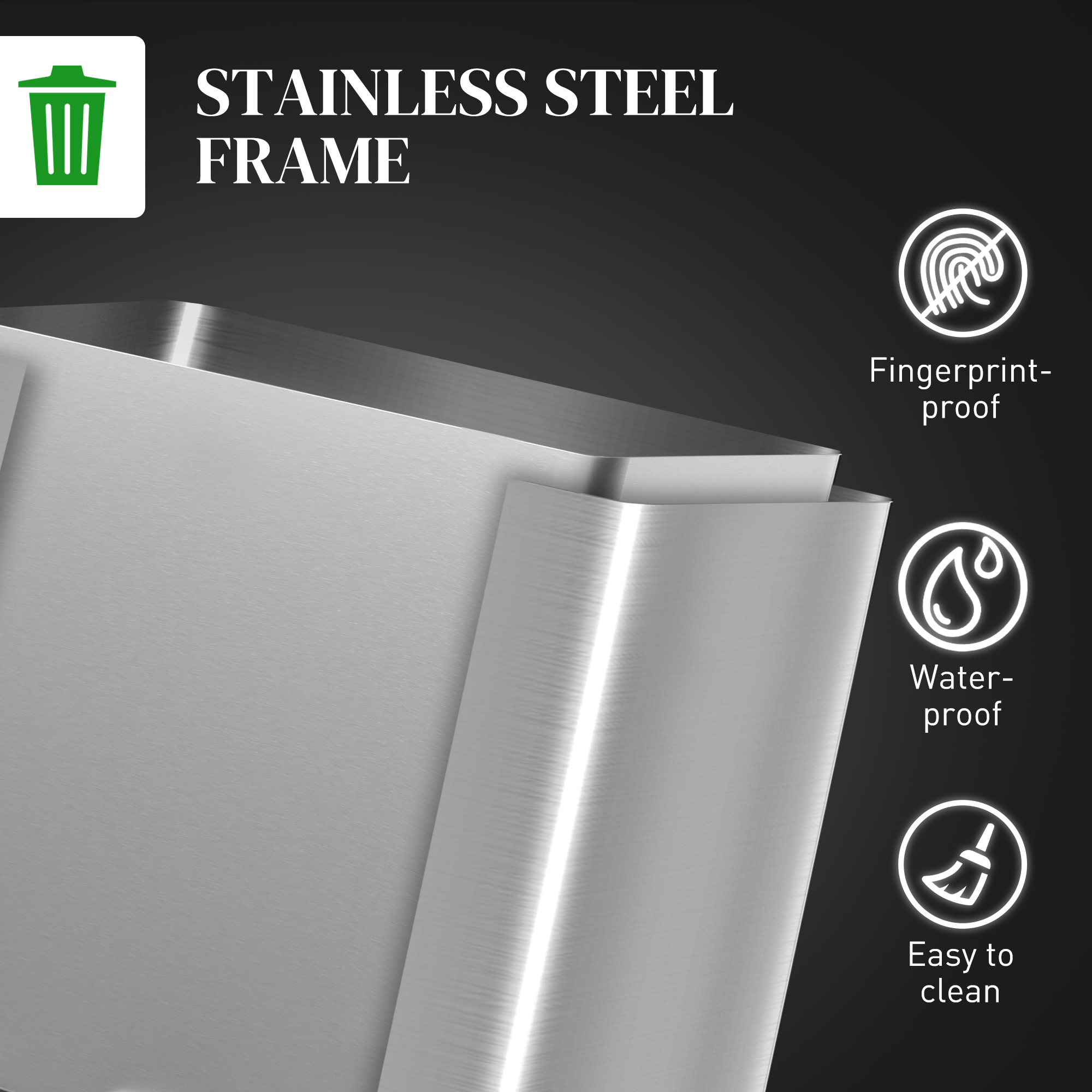  Cos de Gunoi cu 2 Sectiuni de 15L cu Pedala si Capac cu inchidere Lina, 40x34,8x47,5 cm, Argintiu [6]