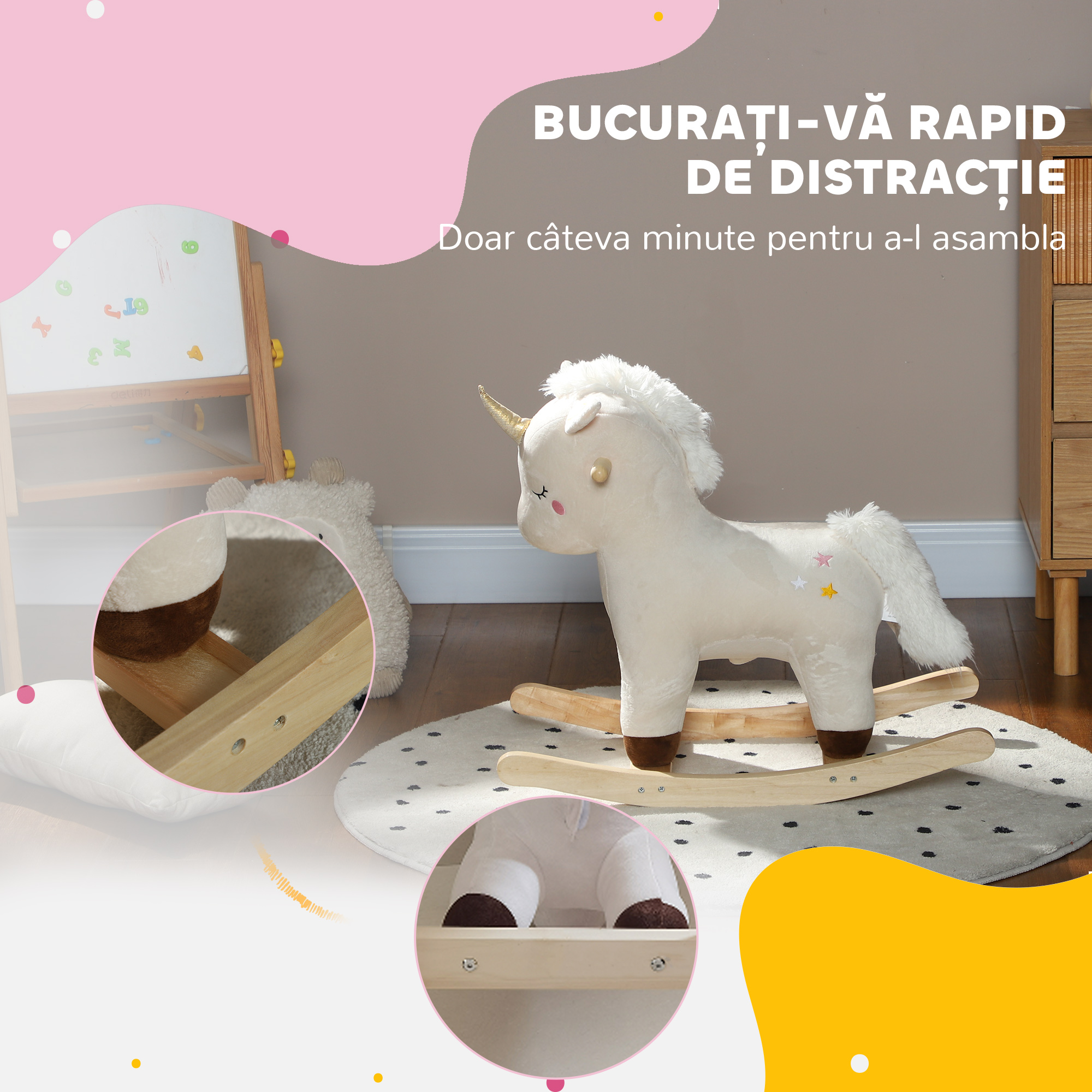  Unicorn Balansoar Copii 2-4 ani cu Sunete [5]