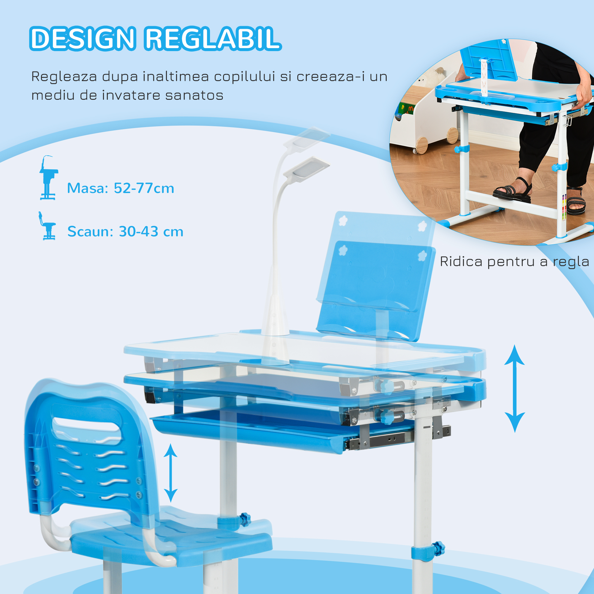  Masa si Scaun Reglabil pentru Copii 6-12 ani [5]