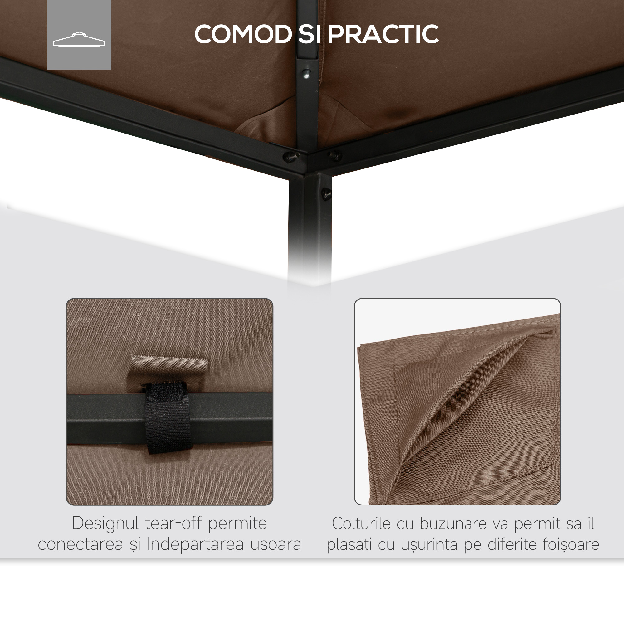  Acoperis de Schimb Copertina de Rezerva pentru Foisor Respirabil 3x3m [4]