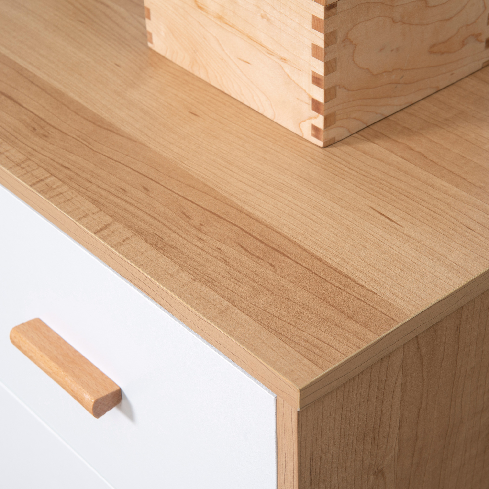  Comoda cu 3 Sertare pentru Sufragerie si Dormitor, Comoda Moderna din Lemn, 80x39x80 cm, Alb [7]