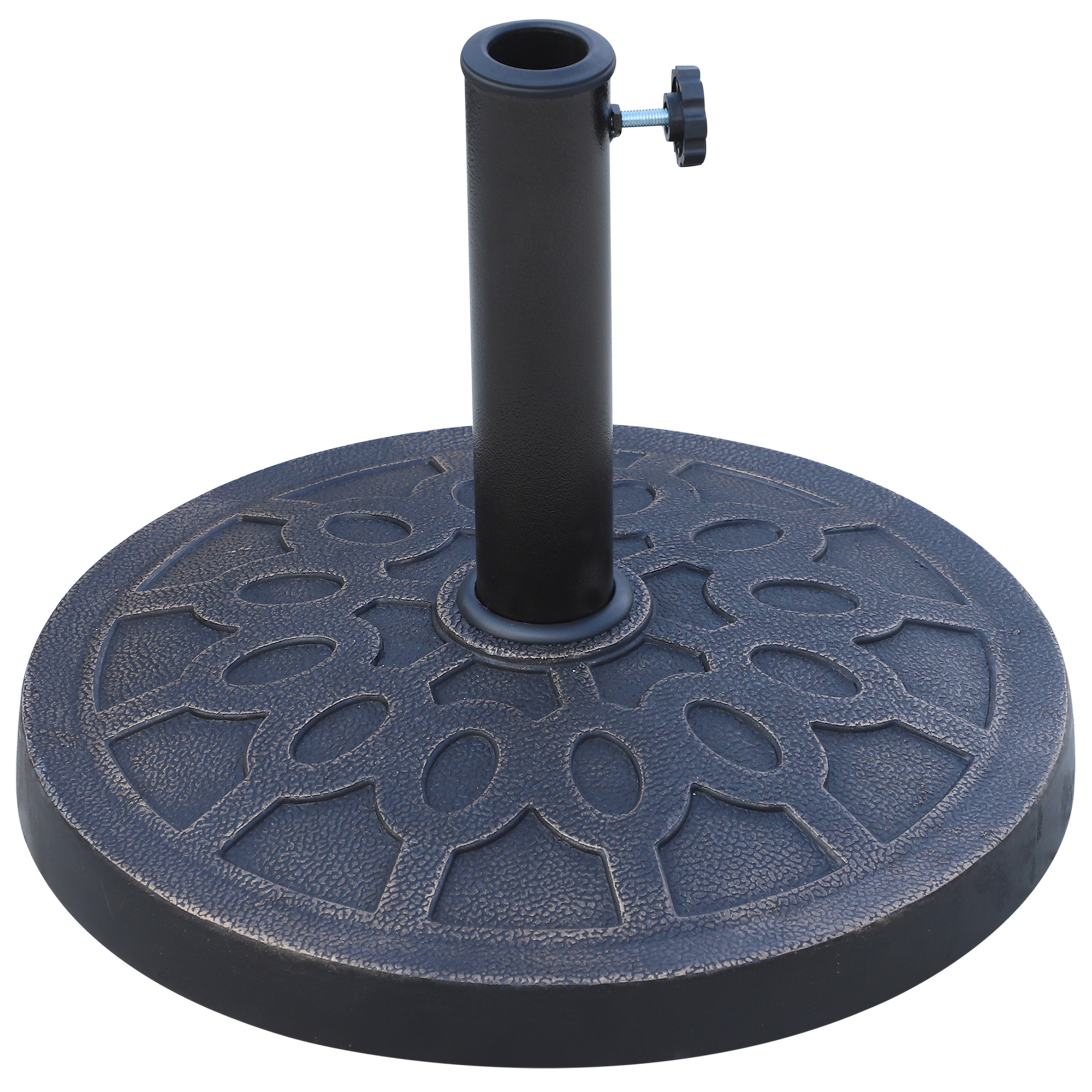 Umbrele -  Baza rotunda pentru umbrela, pentru stalpi de Ø38 si Ø48 mm, din rasina si otel, Ø45 cm, bronz