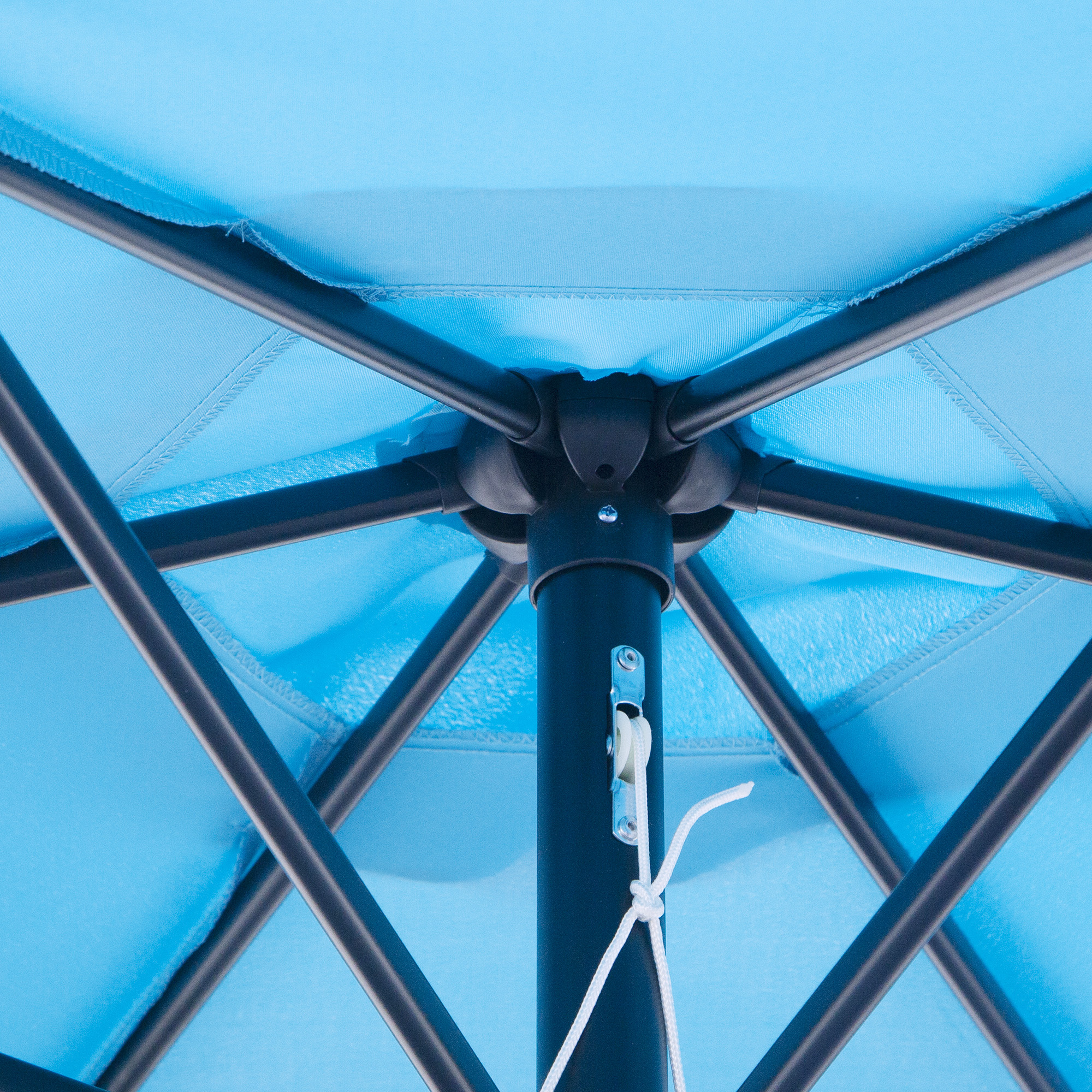  Umbrela de Gradina inclinabila cu Manivela, Tija si 6 Spite, Ø2.6x2.4 m, Albastru [8]