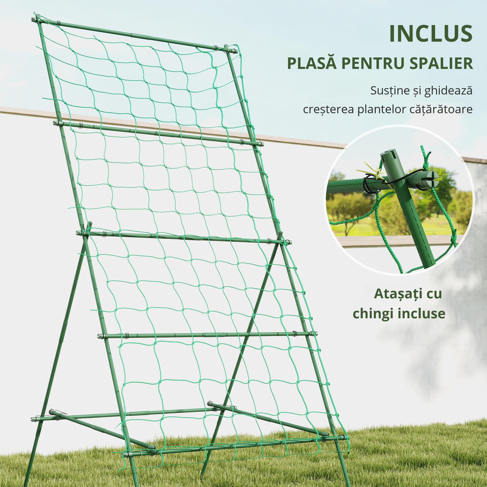  Sera de gradina cu cadru din otel si invelis din PVC, 250x100x80cm, Verde si transparent [4]